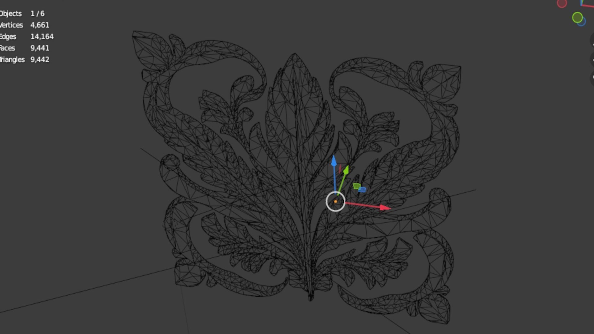 feather decor set wall mural 03 3D model_5