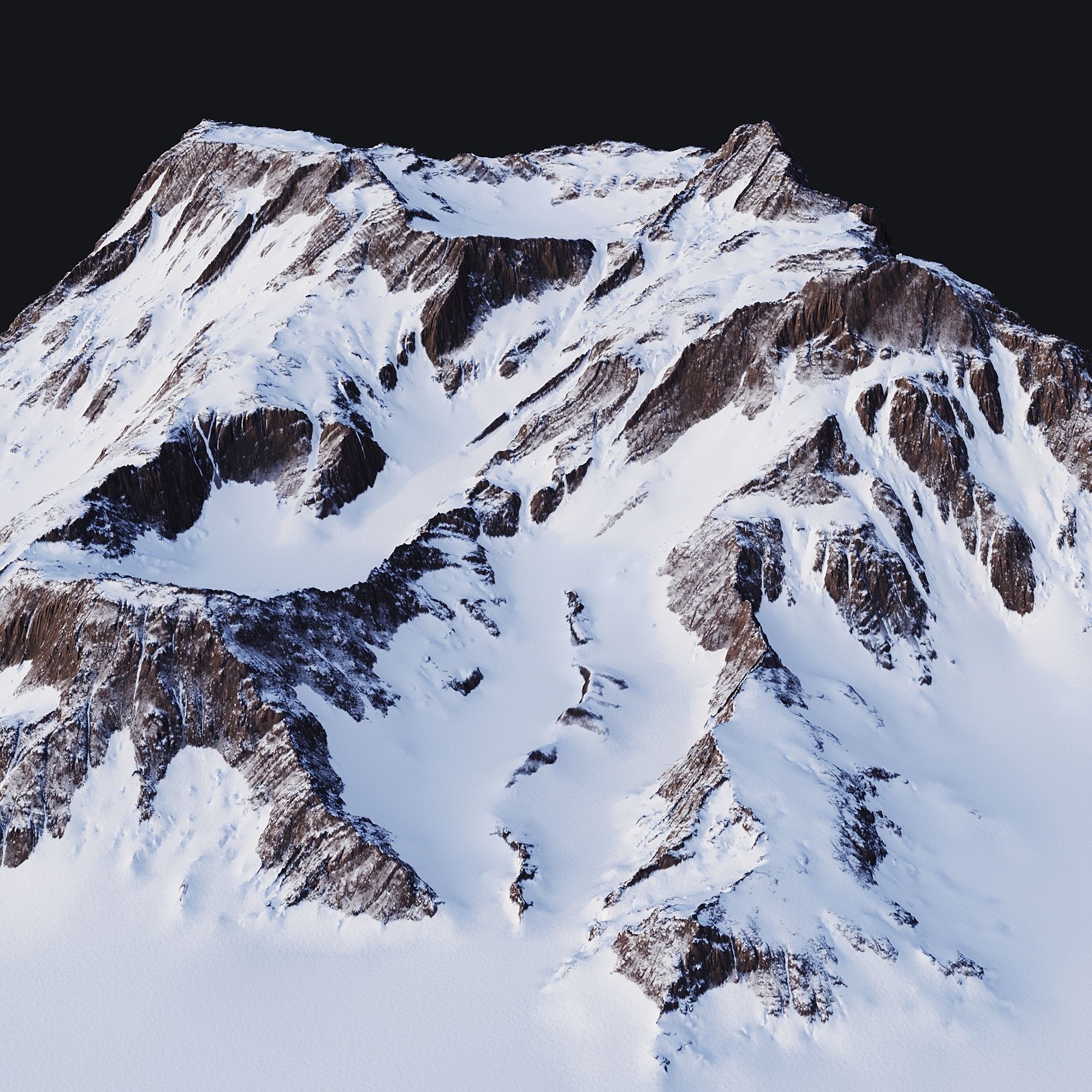 Snowy Mountain 04 3D model_4