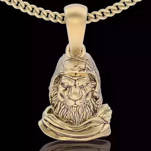 Lion pendant silver gold printable 3d model jewelry