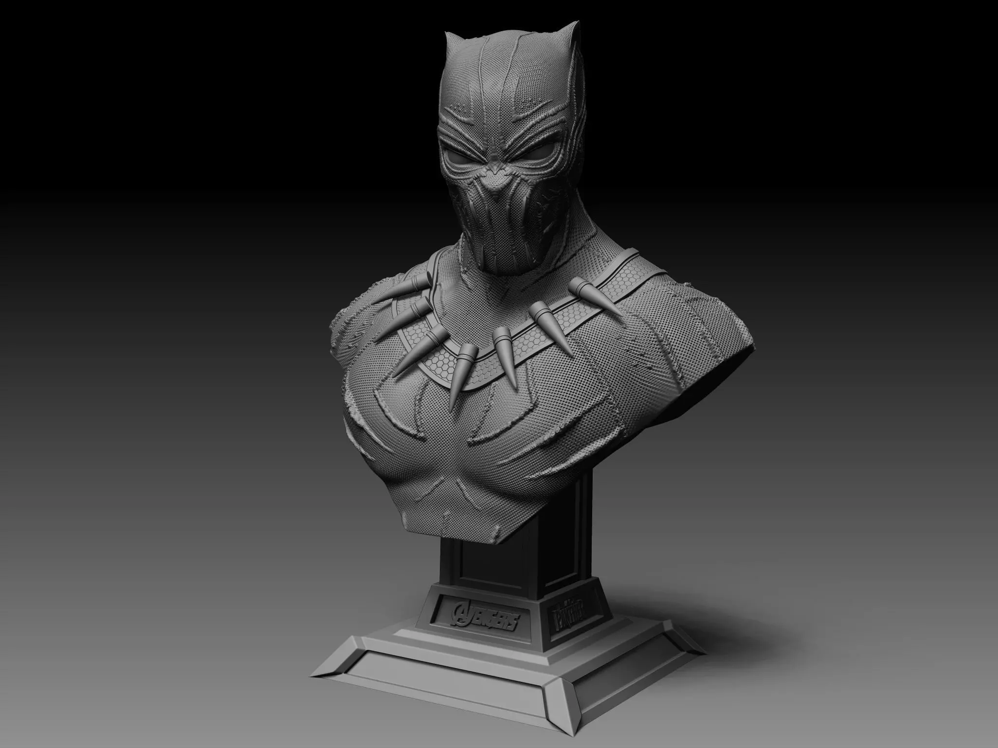 BLACK PANTHER KILLMONGER BUST 3D FIGURE 3D print model_0