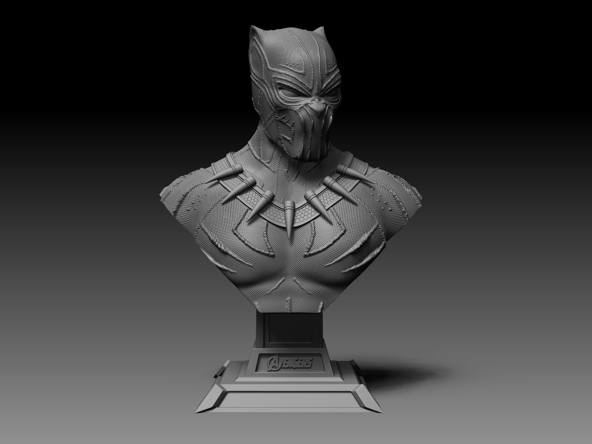 BLACK PANTHER KILLMONGER BUST 3D FIGURE 3D print model_4