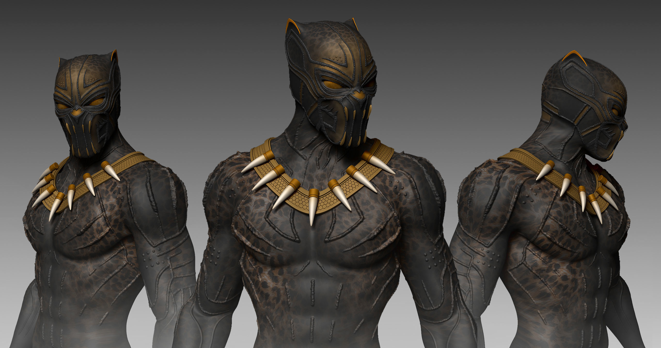 BLACK PANTHER KILLMONGER BUST 3D FIGURE 3D print model_1