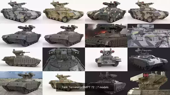 Tank Terminator BMPT 72  3D Model Collection