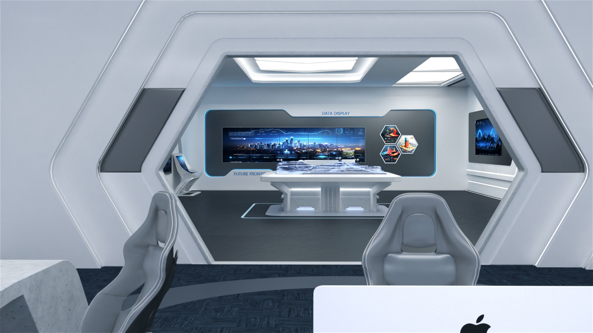 High-Tech Future Exhibition Hall 3D model_1