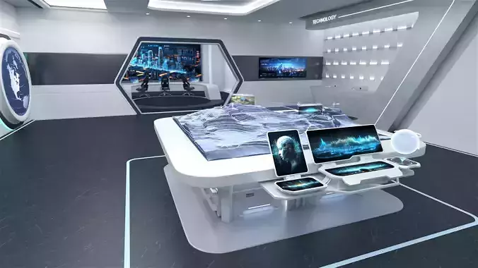 High-Tech Future Exhibition Hall 3D model
