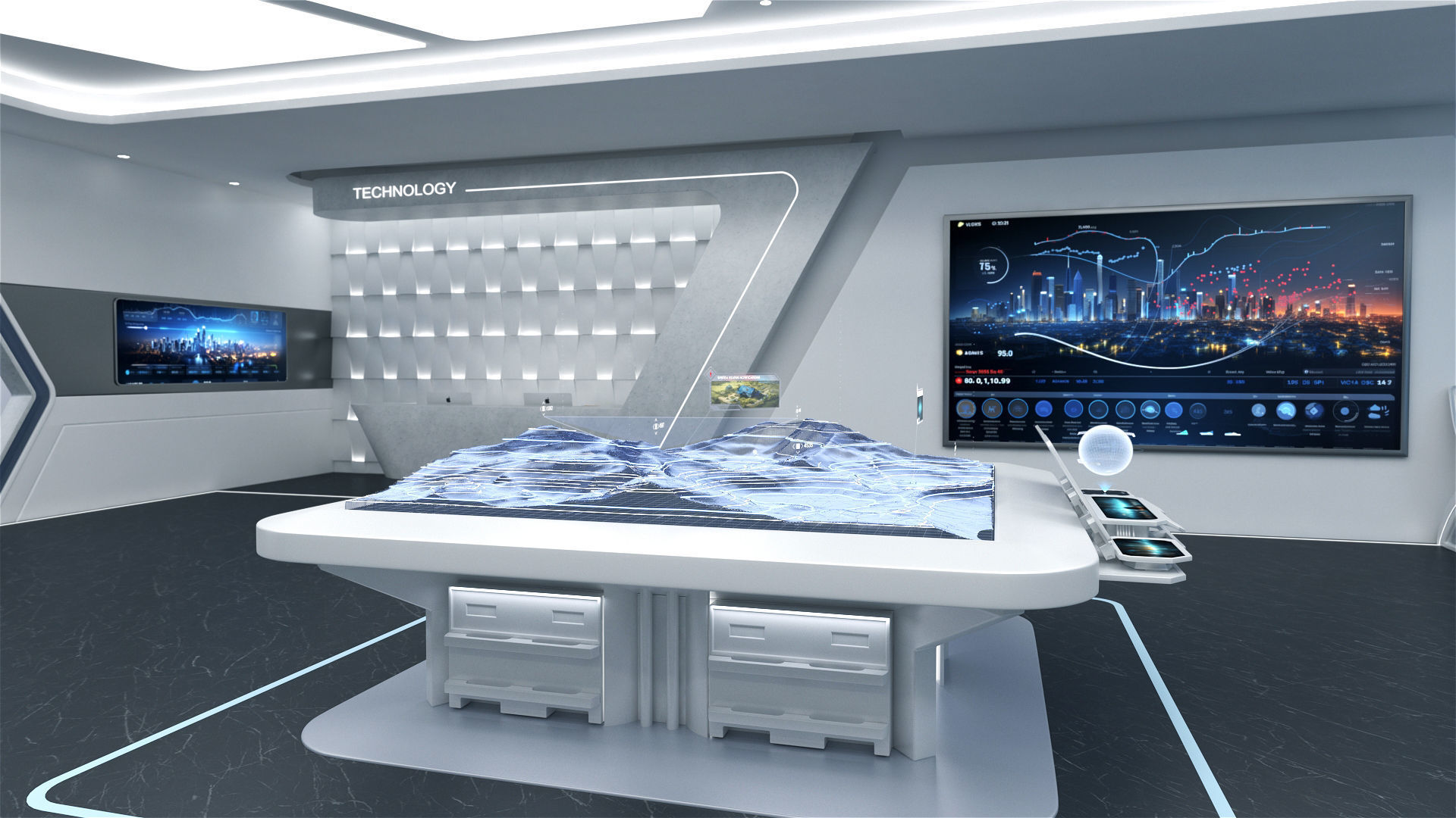 High-Tech Future Exhibition Hall 3D model_10