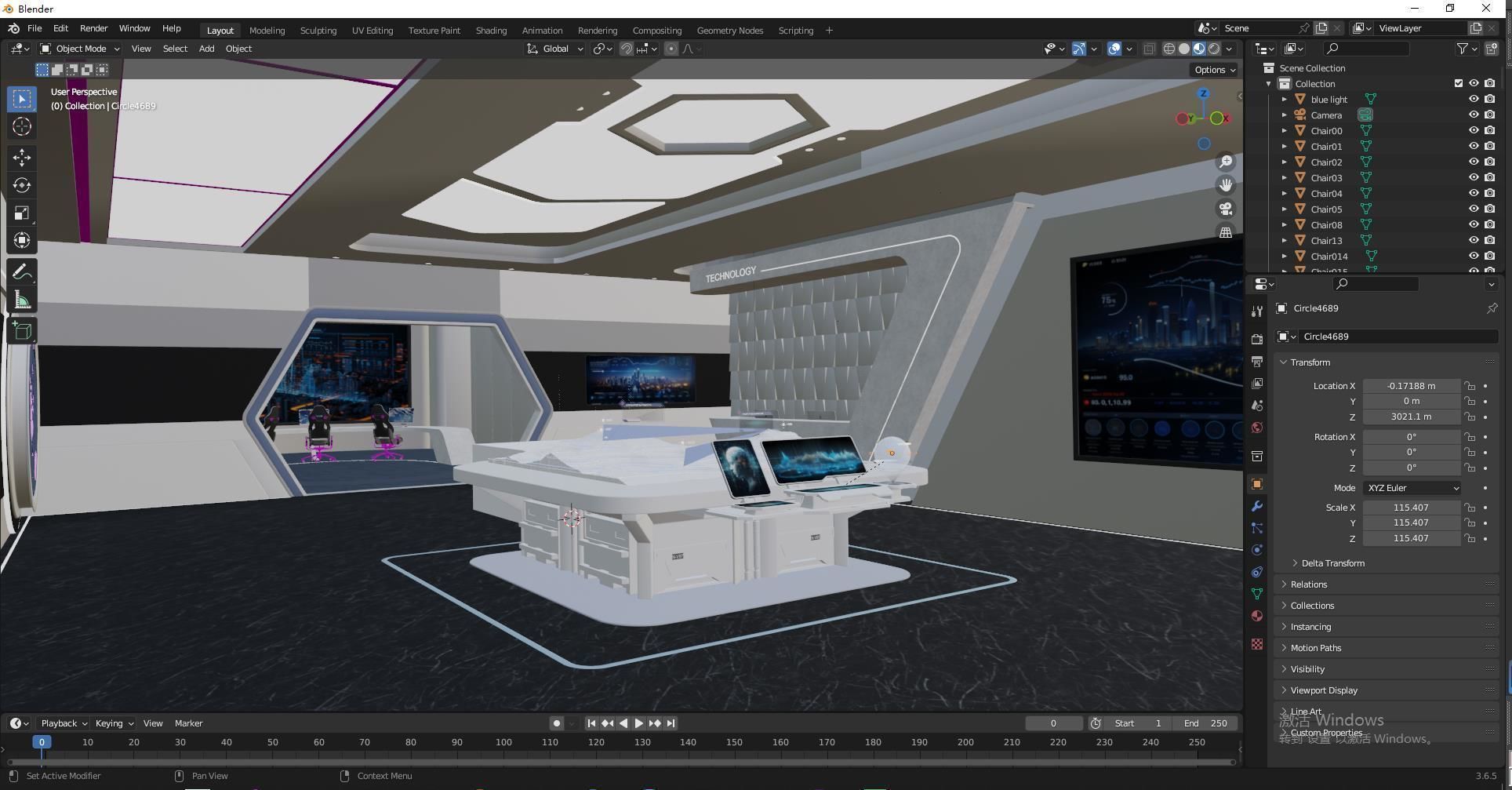High-Tech Future Exhibition Hall 3D model_20