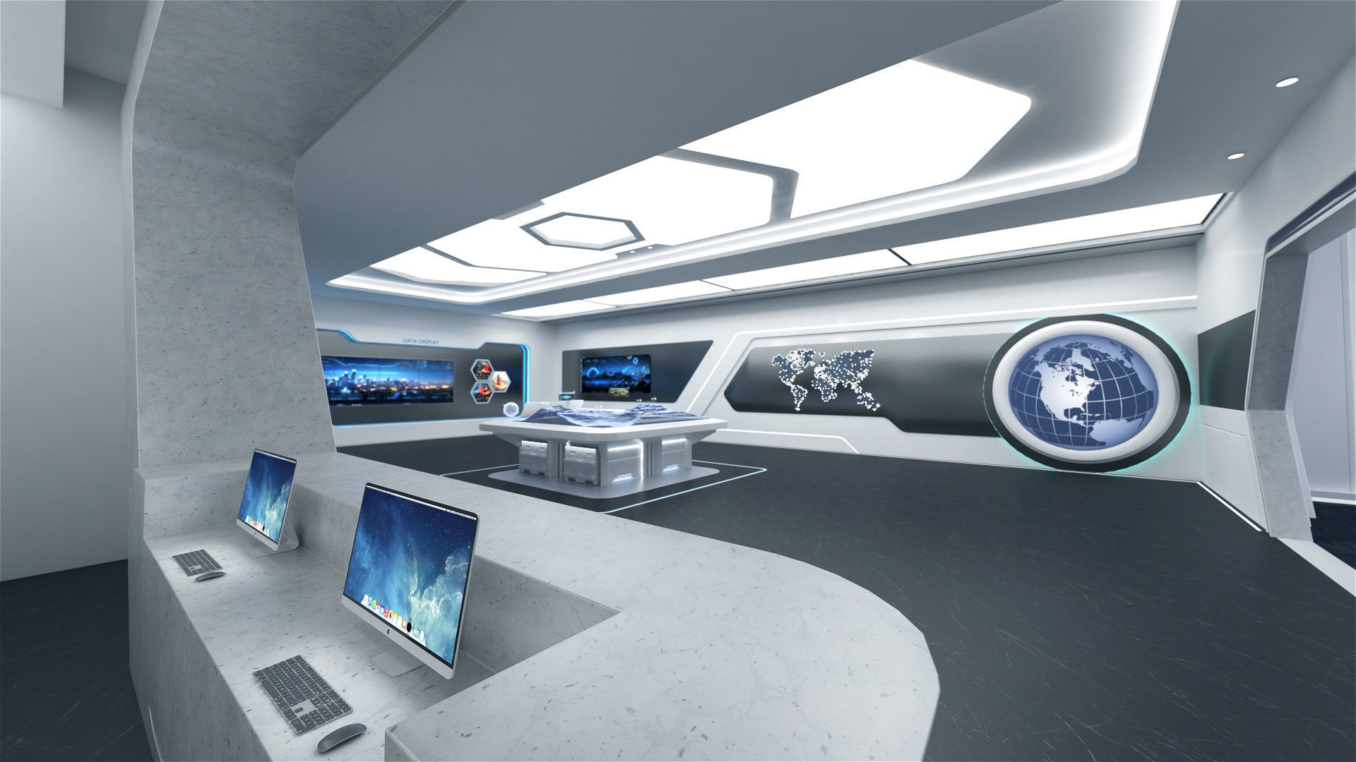 High-Tech Future Exhibition Hall 3D model_4