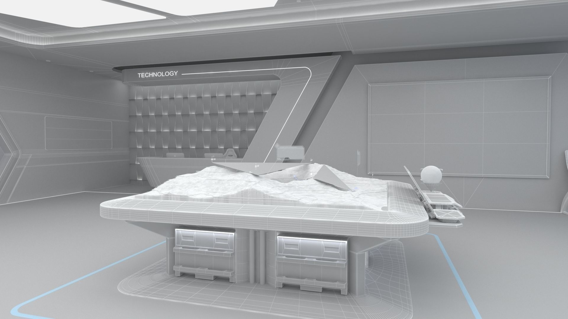 High-Tech Future Exhibition Hall 3D model_14