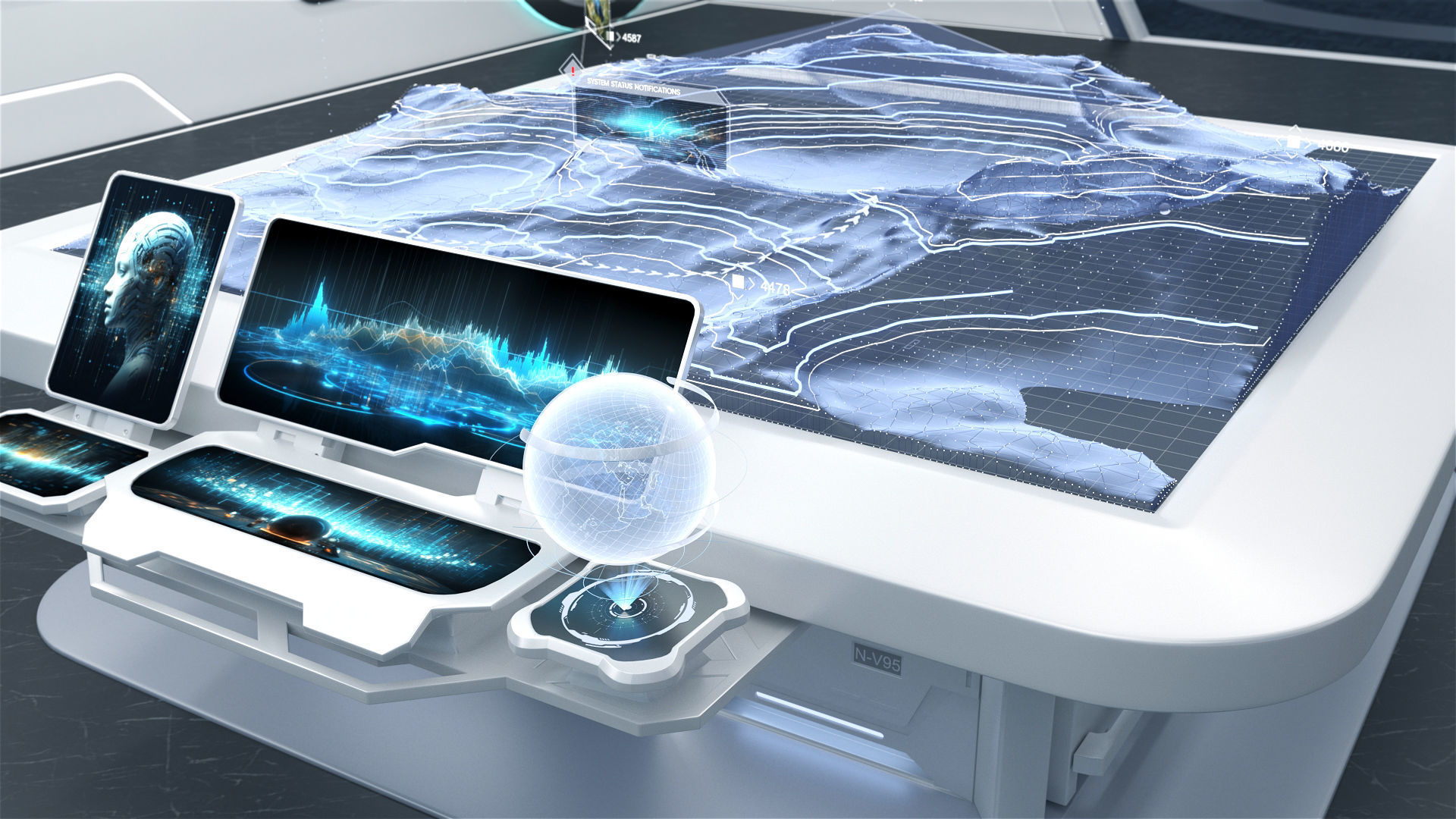 High-Tech Future Exhibition Hall 3D model_5