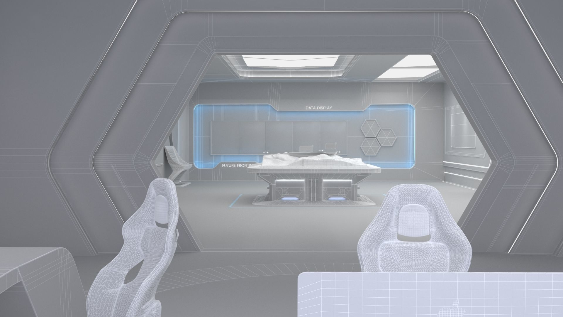 High-Tech Future Exhibition Hall 3D model_16