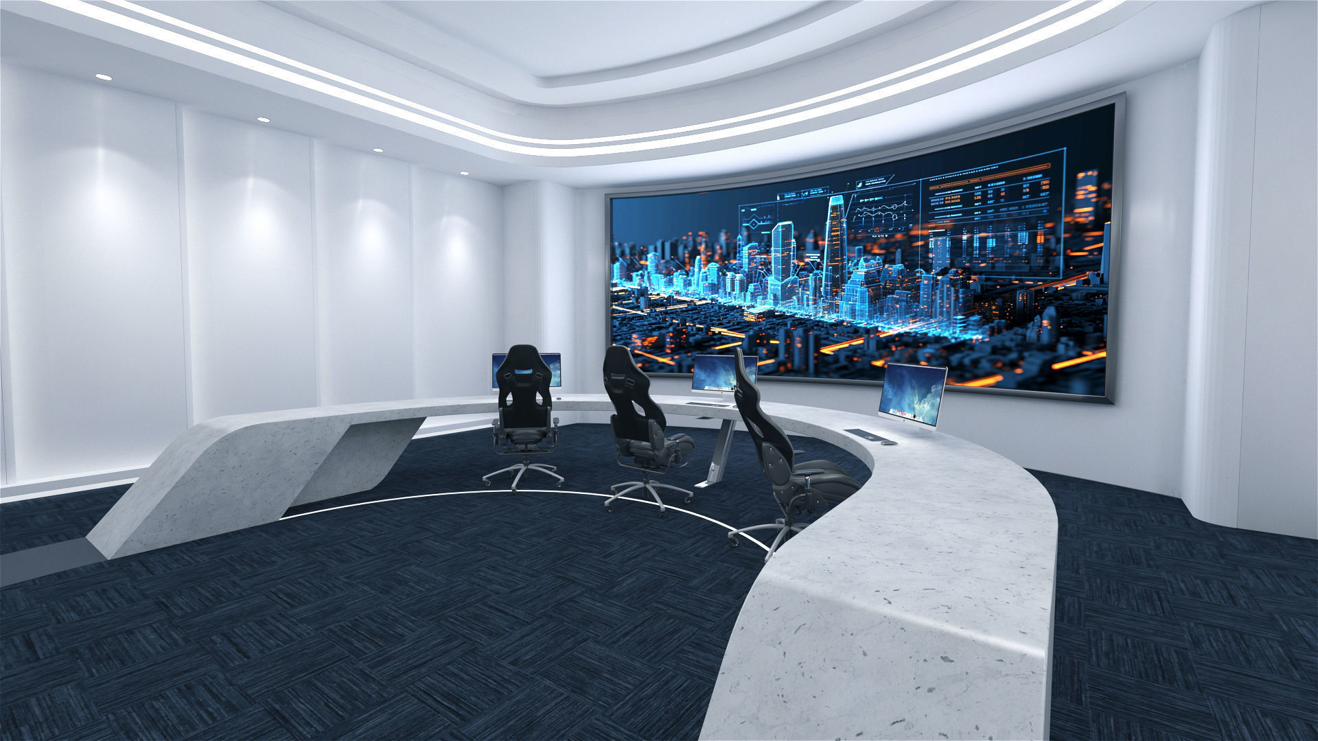 High-Tech Future Exhibition Hall 3D model_11