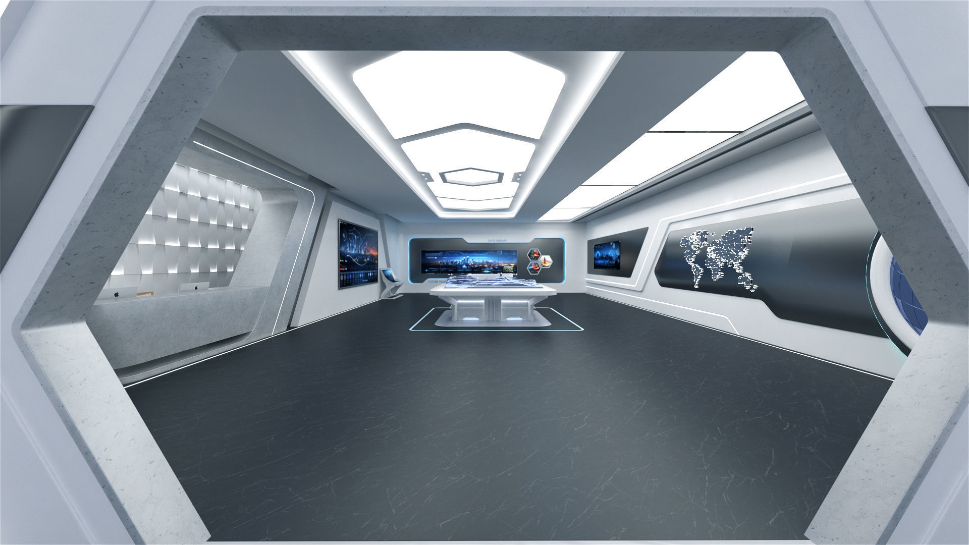 High-Tech Future Exhibition Hall 3D model_3