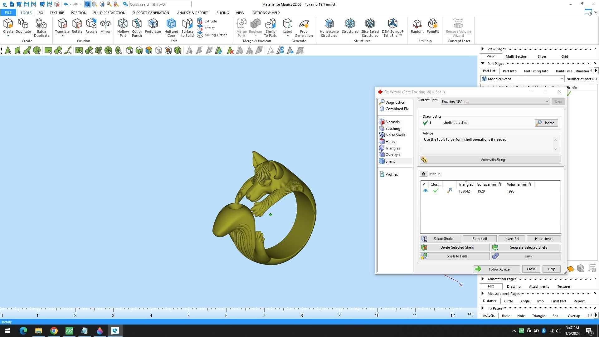 Fox ring 3D print model_4