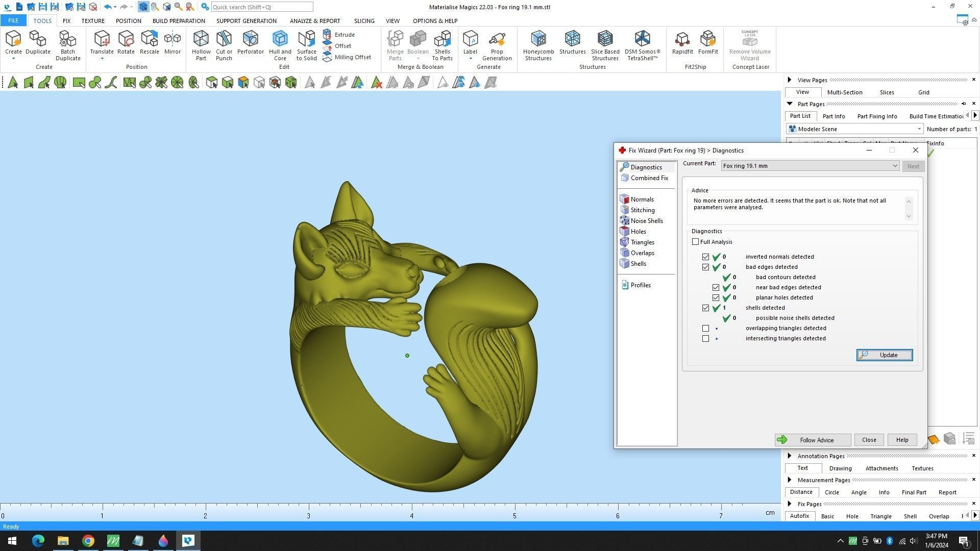 Fox ring 3D print model_3