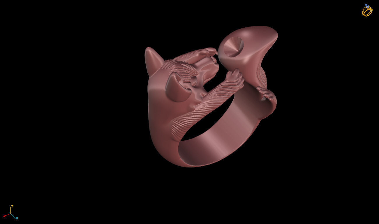 Fox ring 3D print model_14