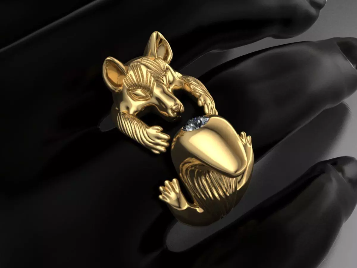 Fox ring 3D print model_0