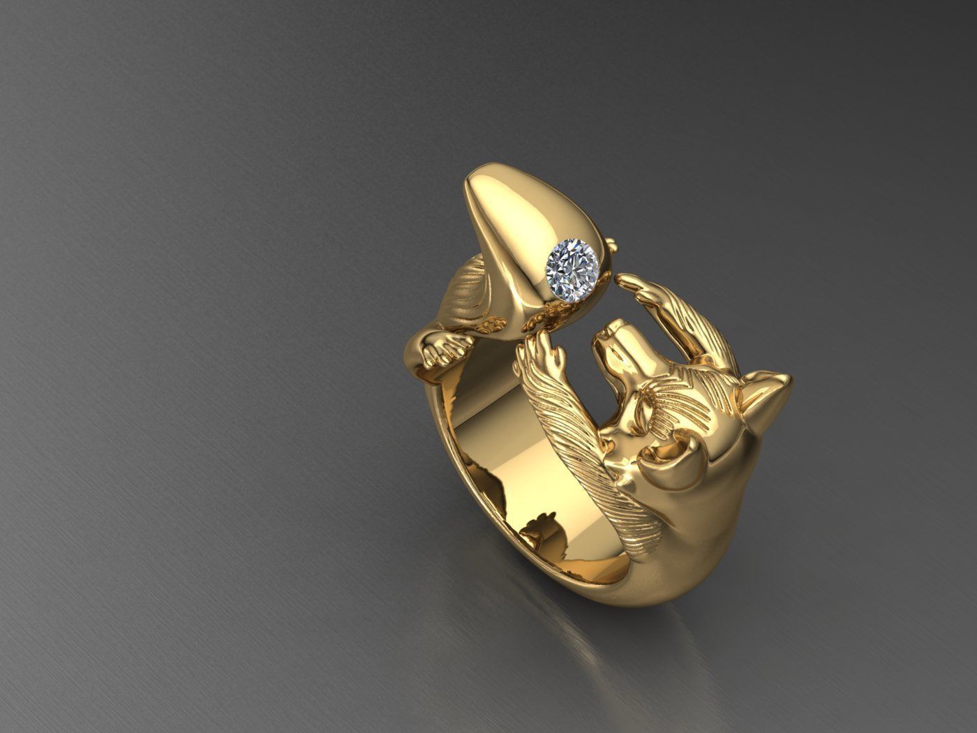 Fox ring 3D print model_8