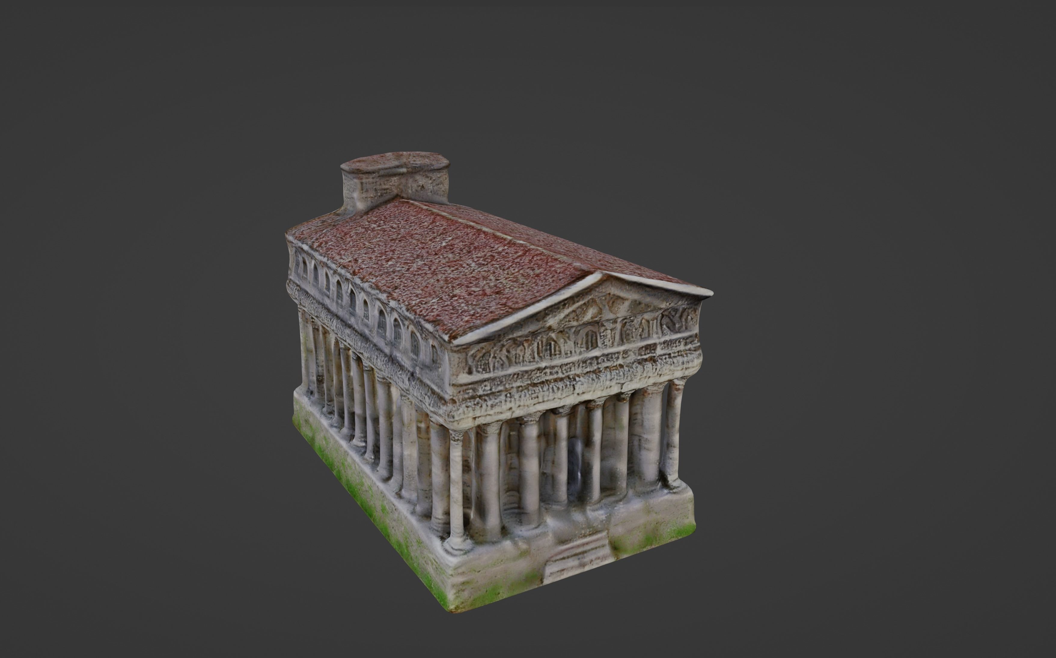 Classical Ancient Temple Architectural Model 3D model_5