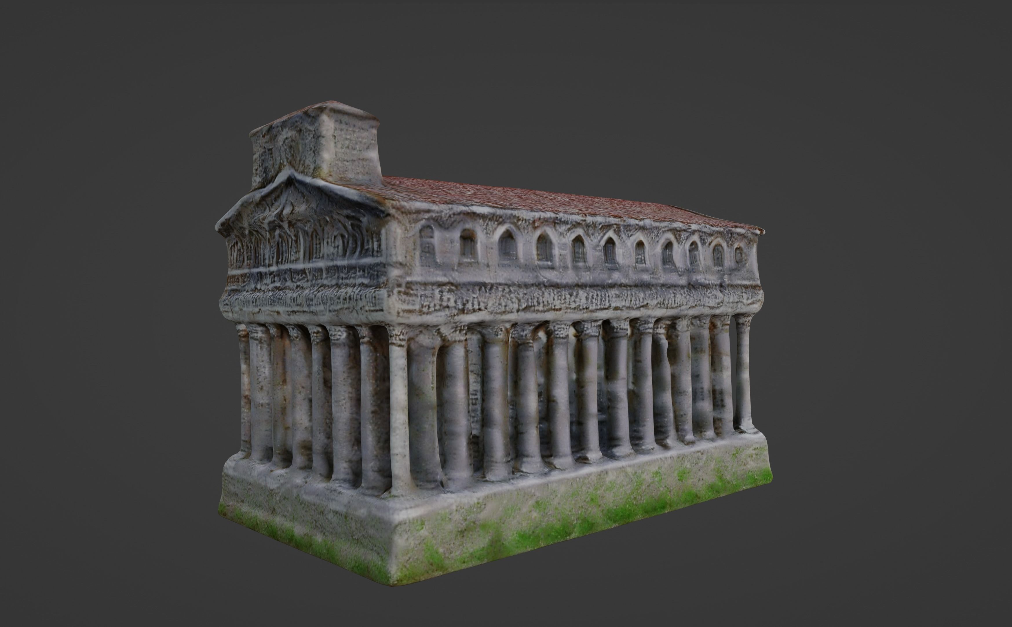 Classical Ancient Temple Architectural Model 3D model_9