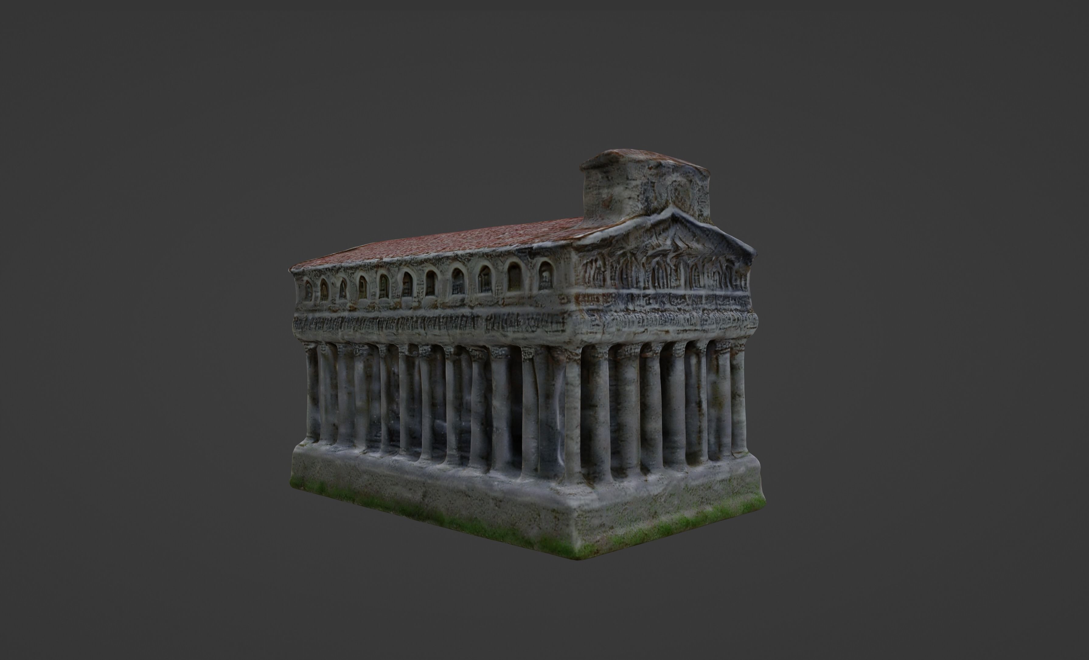 Classical Ancient Temple Architectural Model 3D model_8