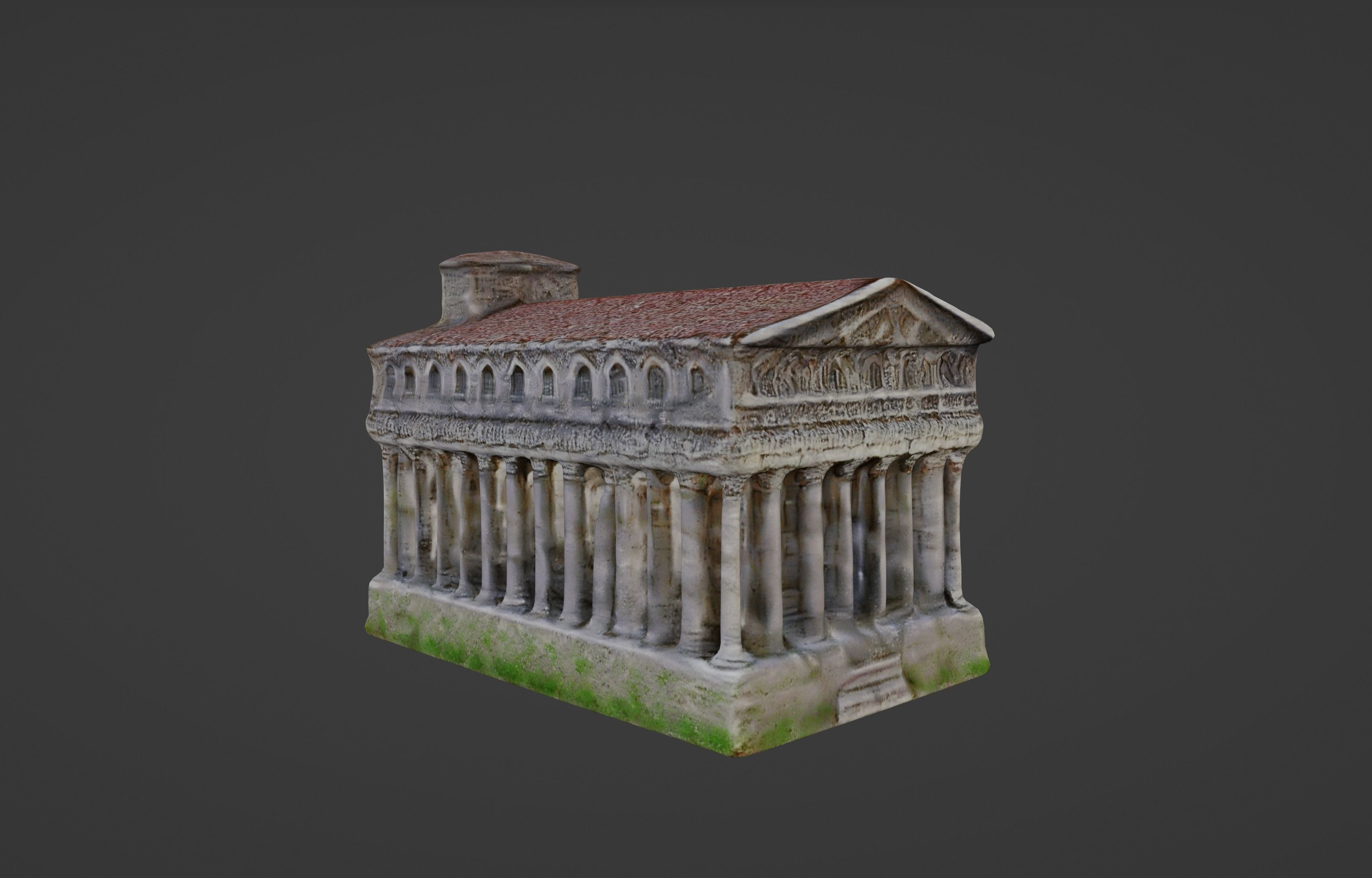 Classical Ancient Temple Architectural Model 3D model_6