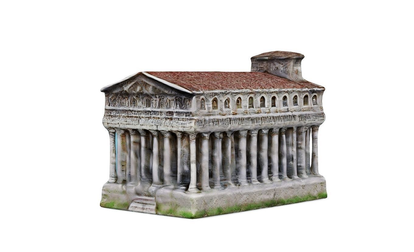 Classical Ancient Temple Architectural Model 3D model_2
