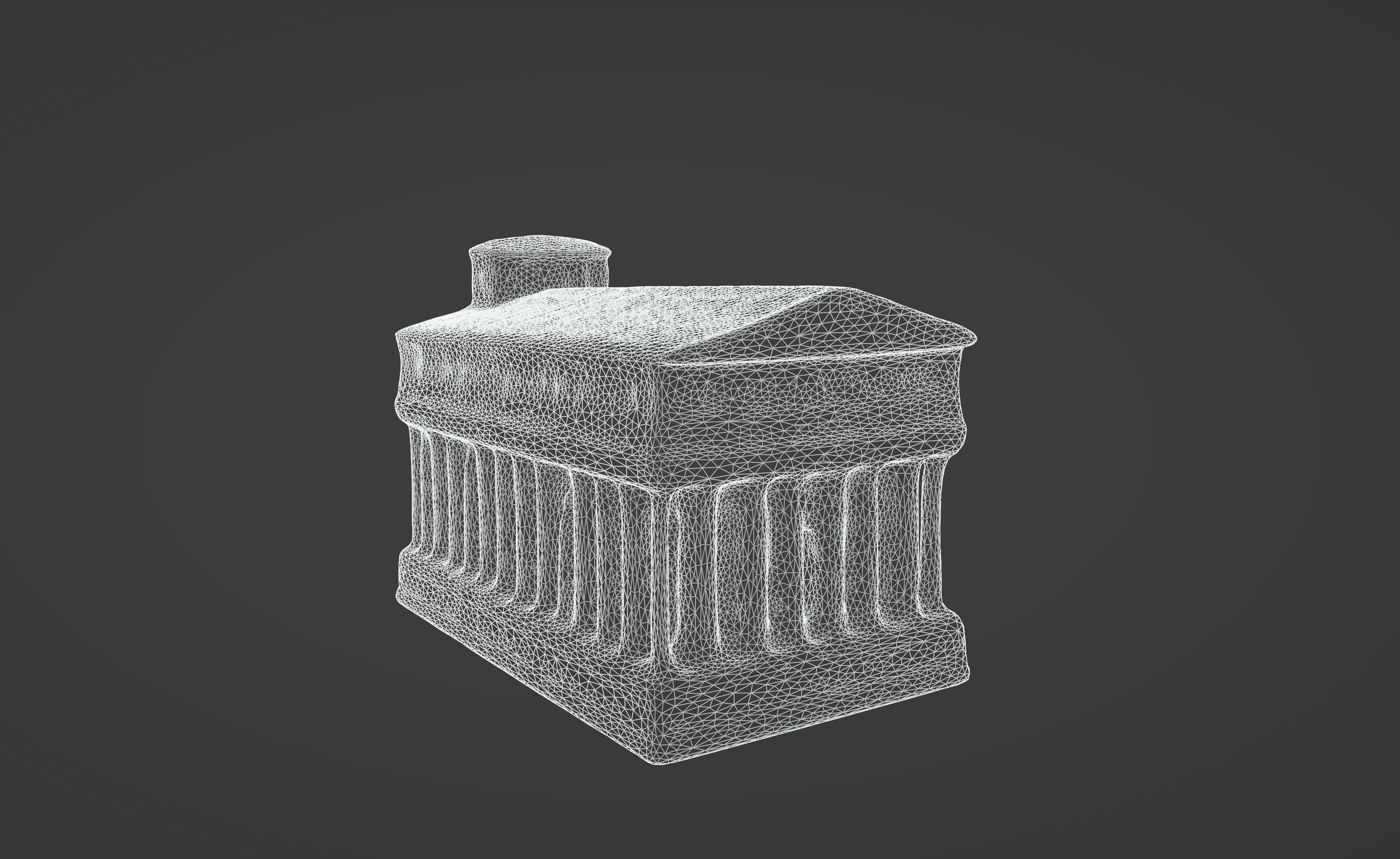 Classical Ancient Temple Architectural Model 3D model_12