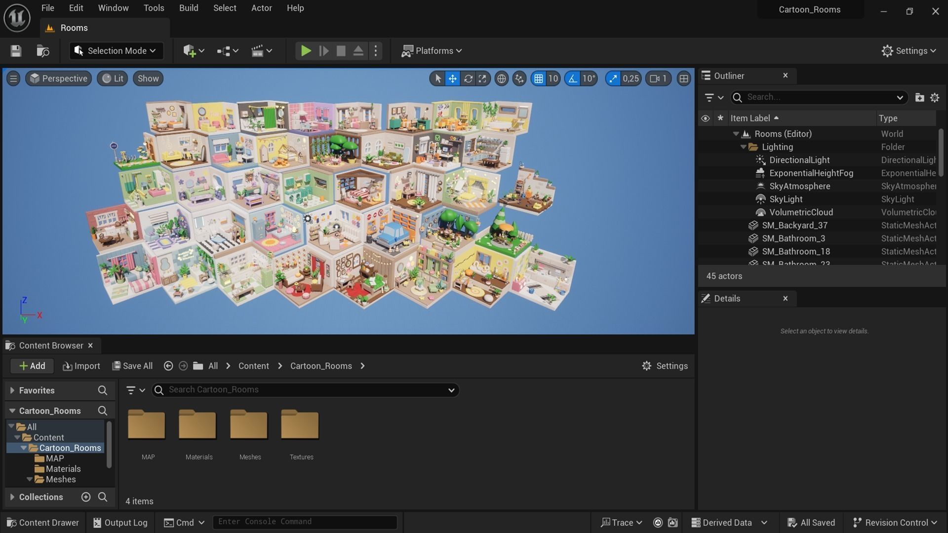 BIG PACK Cozy Cartoon Rooms Interiors 2 Low-poly 3D model_37