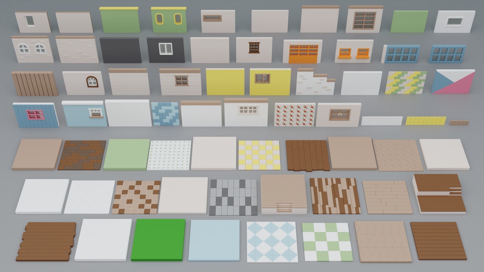 BIG PACK Cozy Cartoon Rooms Interiors 2 Low-poly 3D model_26