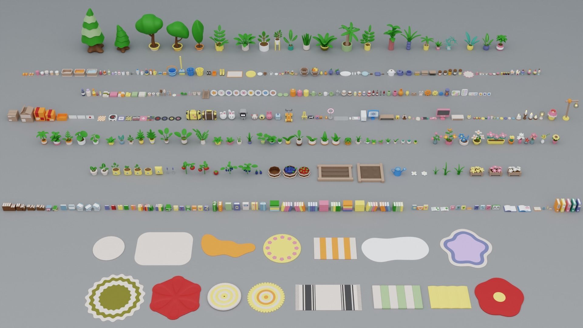 BIG PACK Cozy Cartoon Rooms Interiors 2 Low-poly 3D model_30