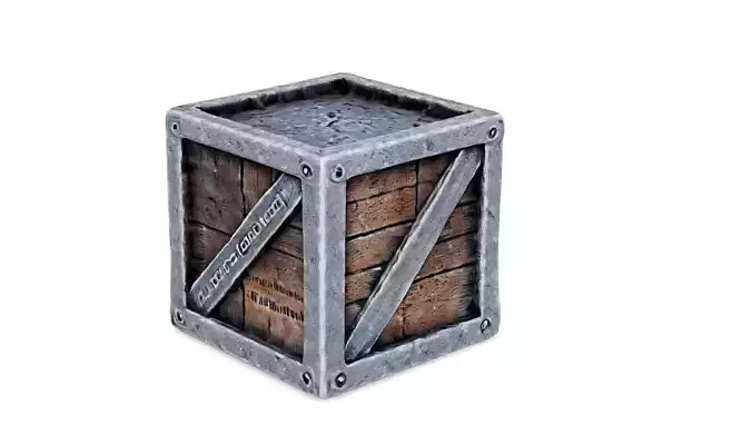 Rustic Industrial Metal and Wood Crate