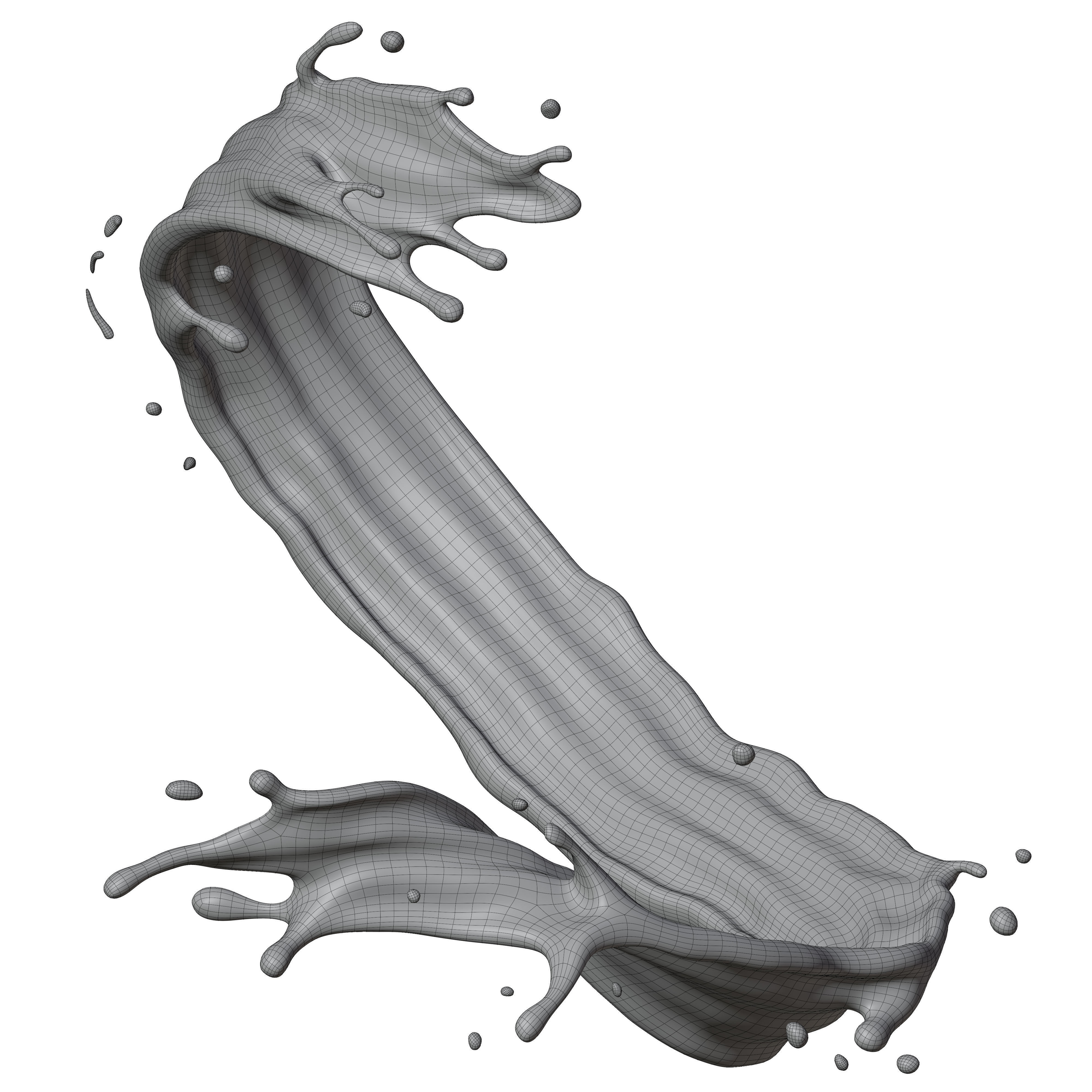 Milk Splash liquid 02 3D model_5