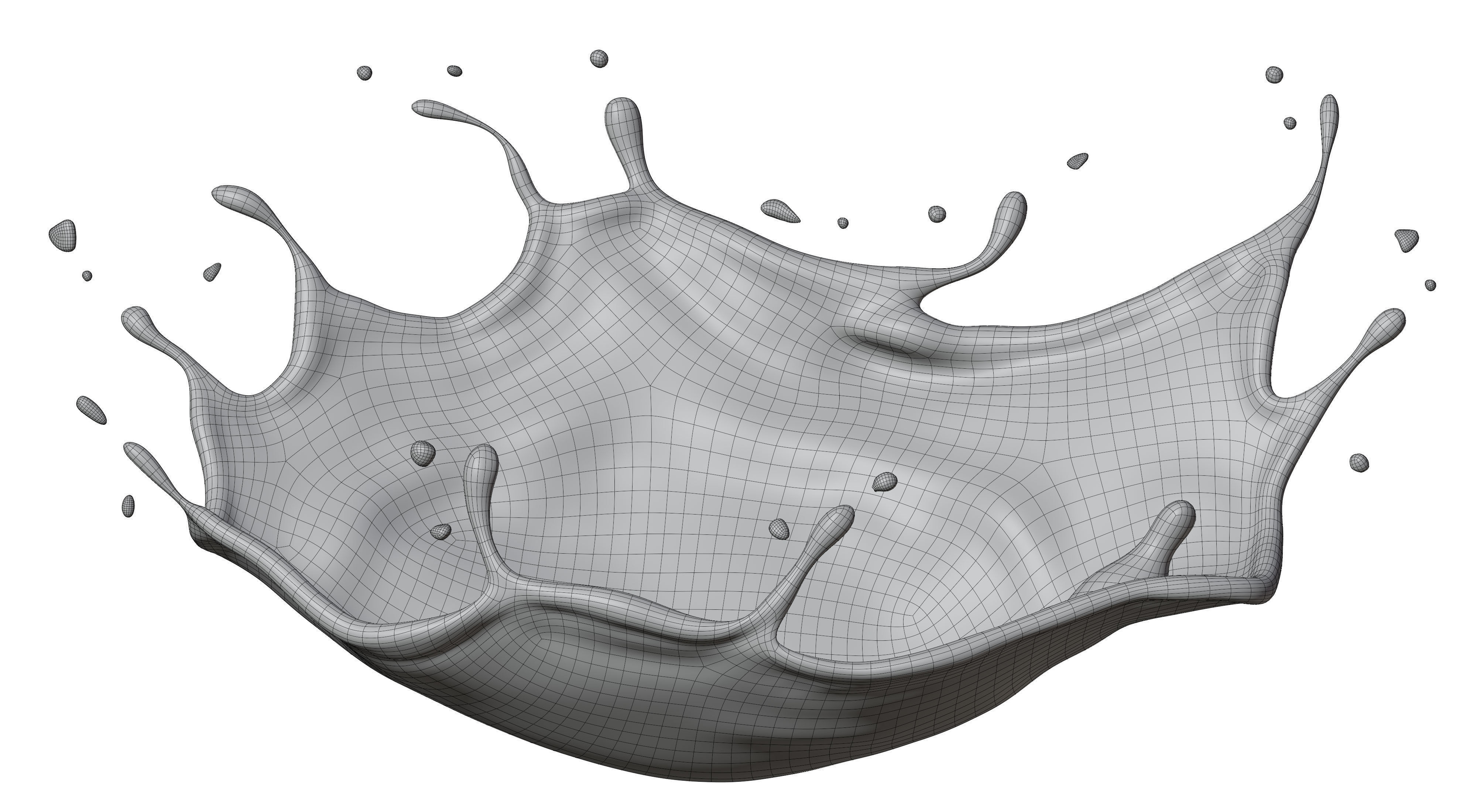 Milk Splash liquid 03 3D model_5