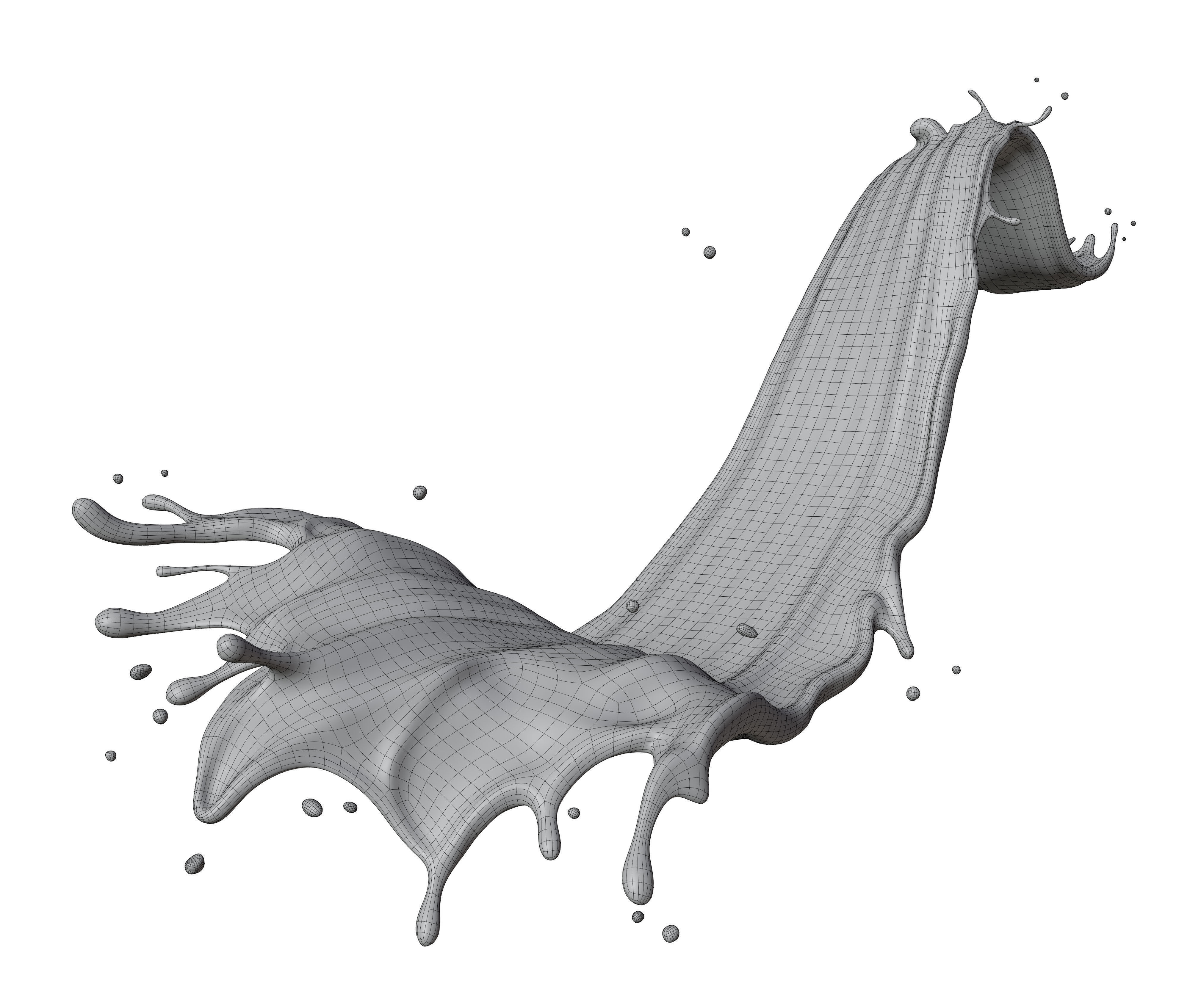 Milk Splash liquid 04 3D model_5