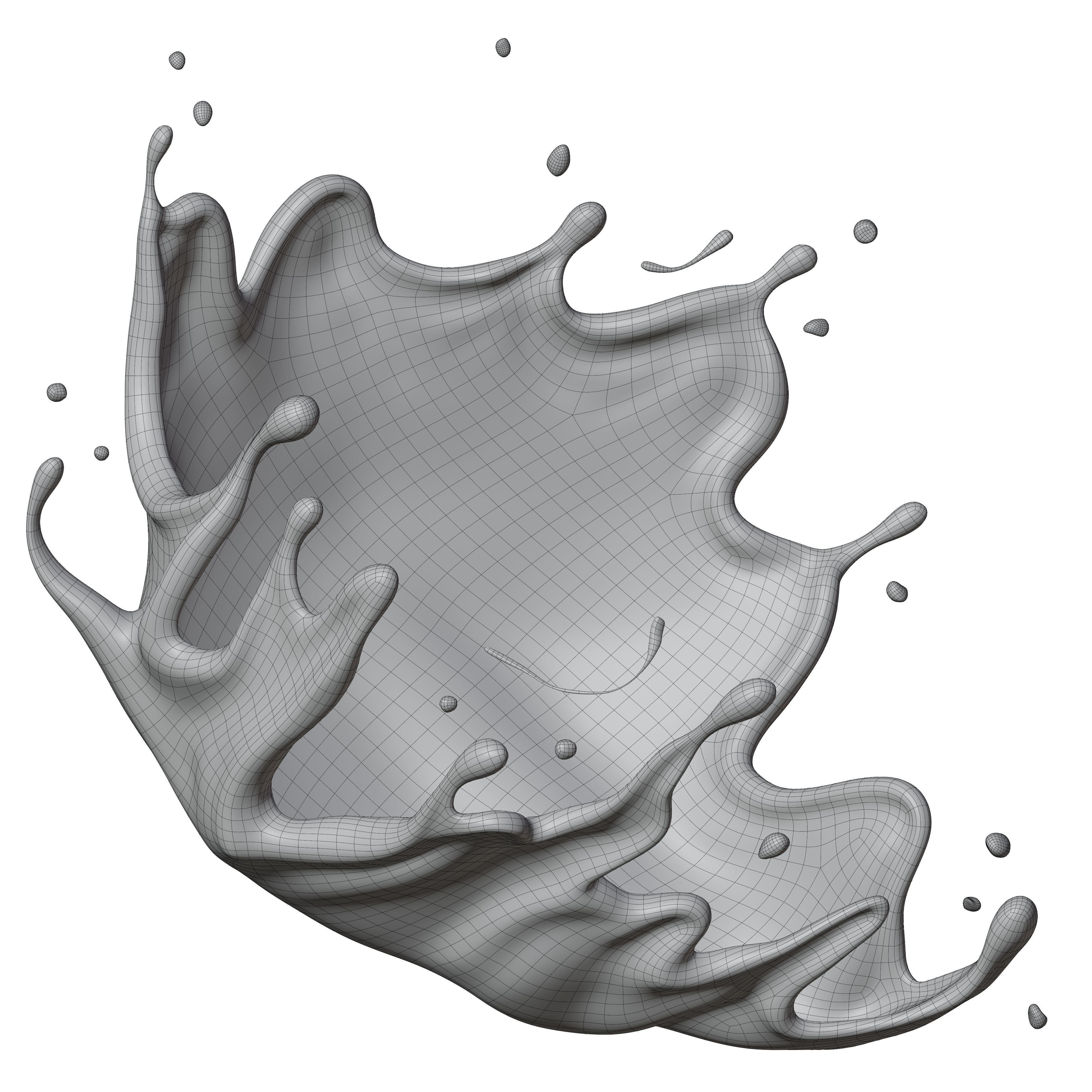 Milk Splash liquid 05 3D model_5