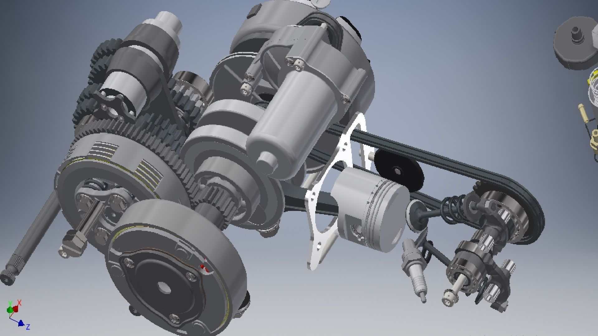 Motorcycle Engine Assembly 3d model 3D model_10