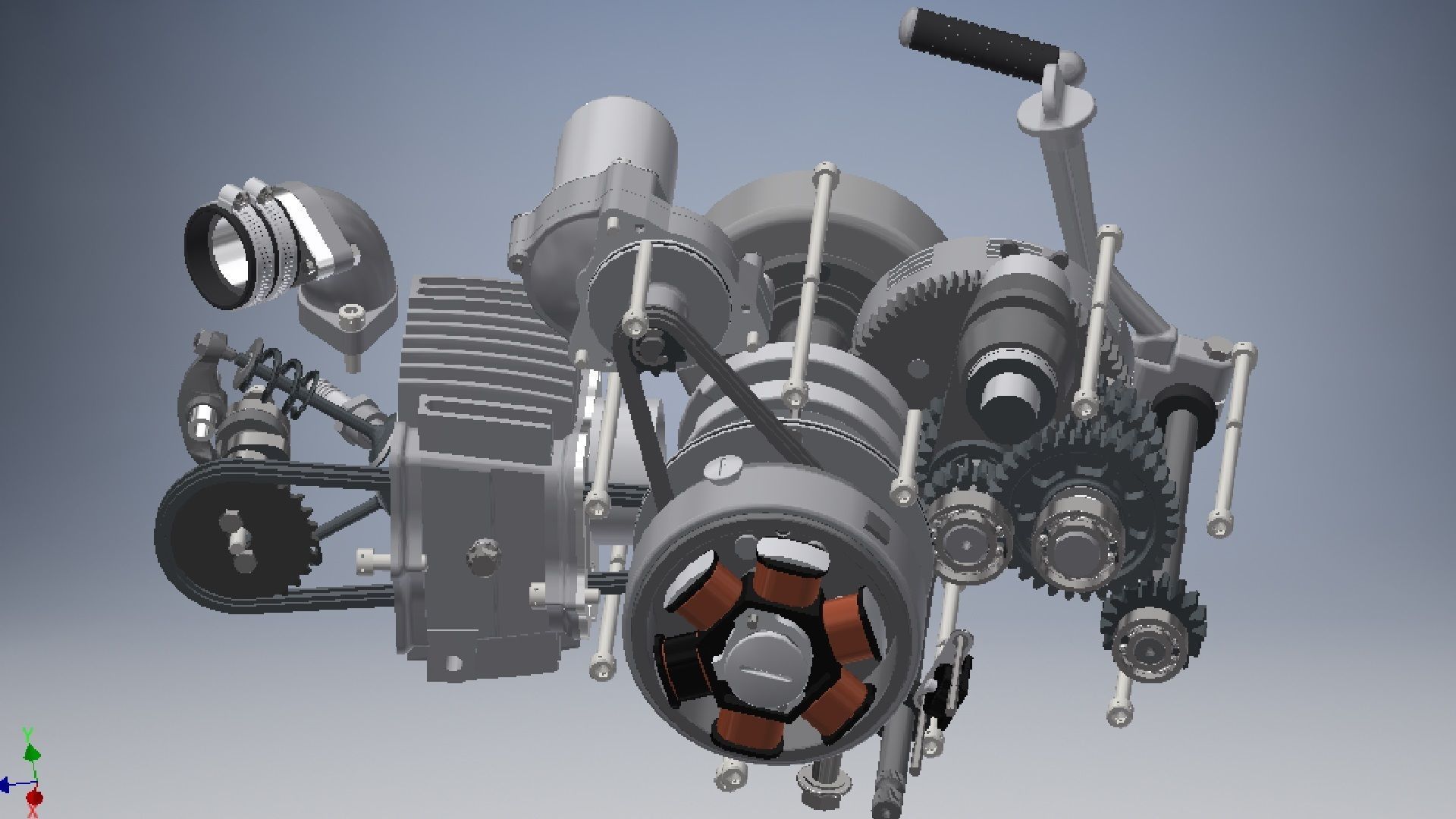 Motorcycle Engine Assembly 3d model 3D model_8
