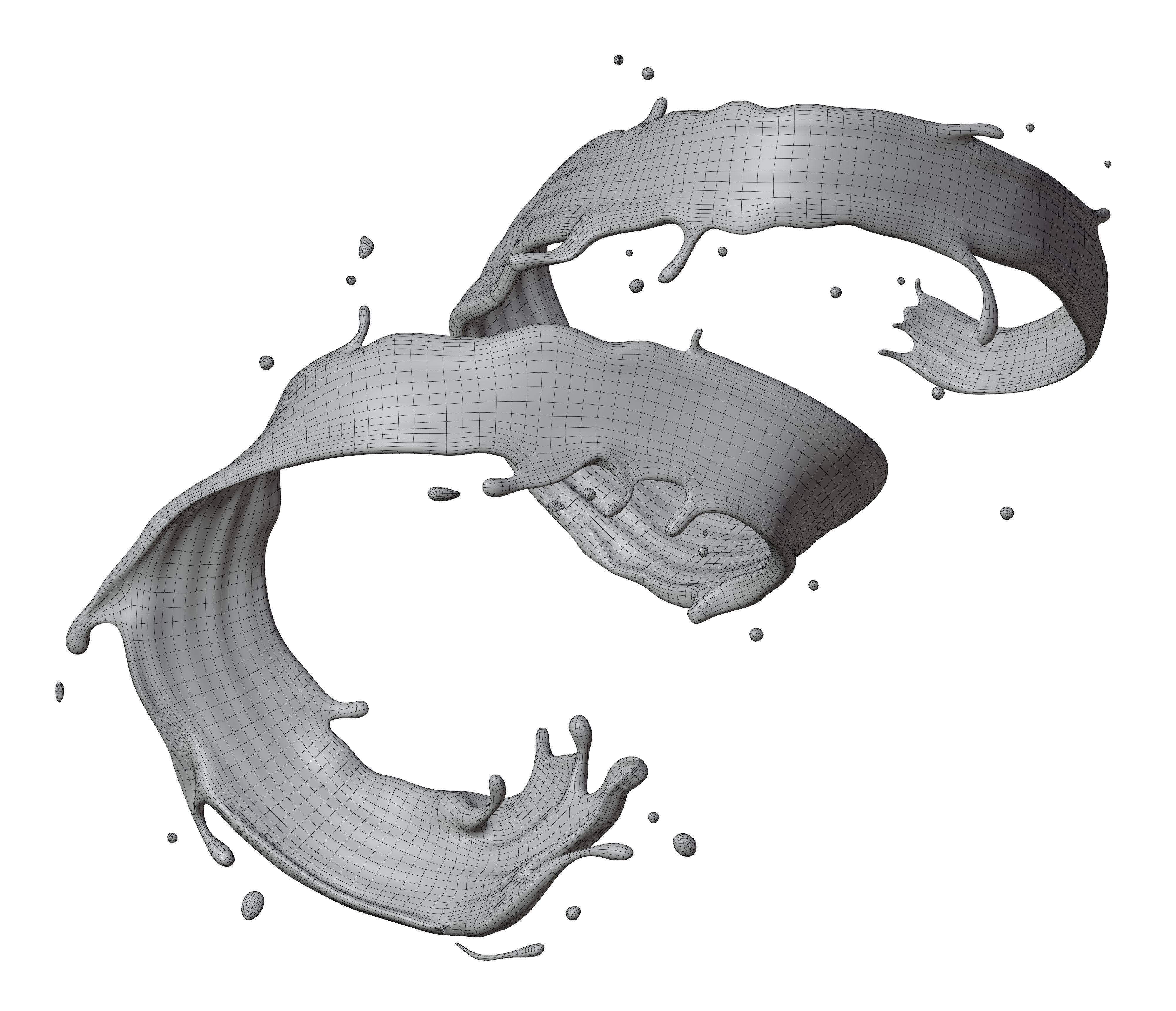 Milk Splash liquid 06 3D model_5