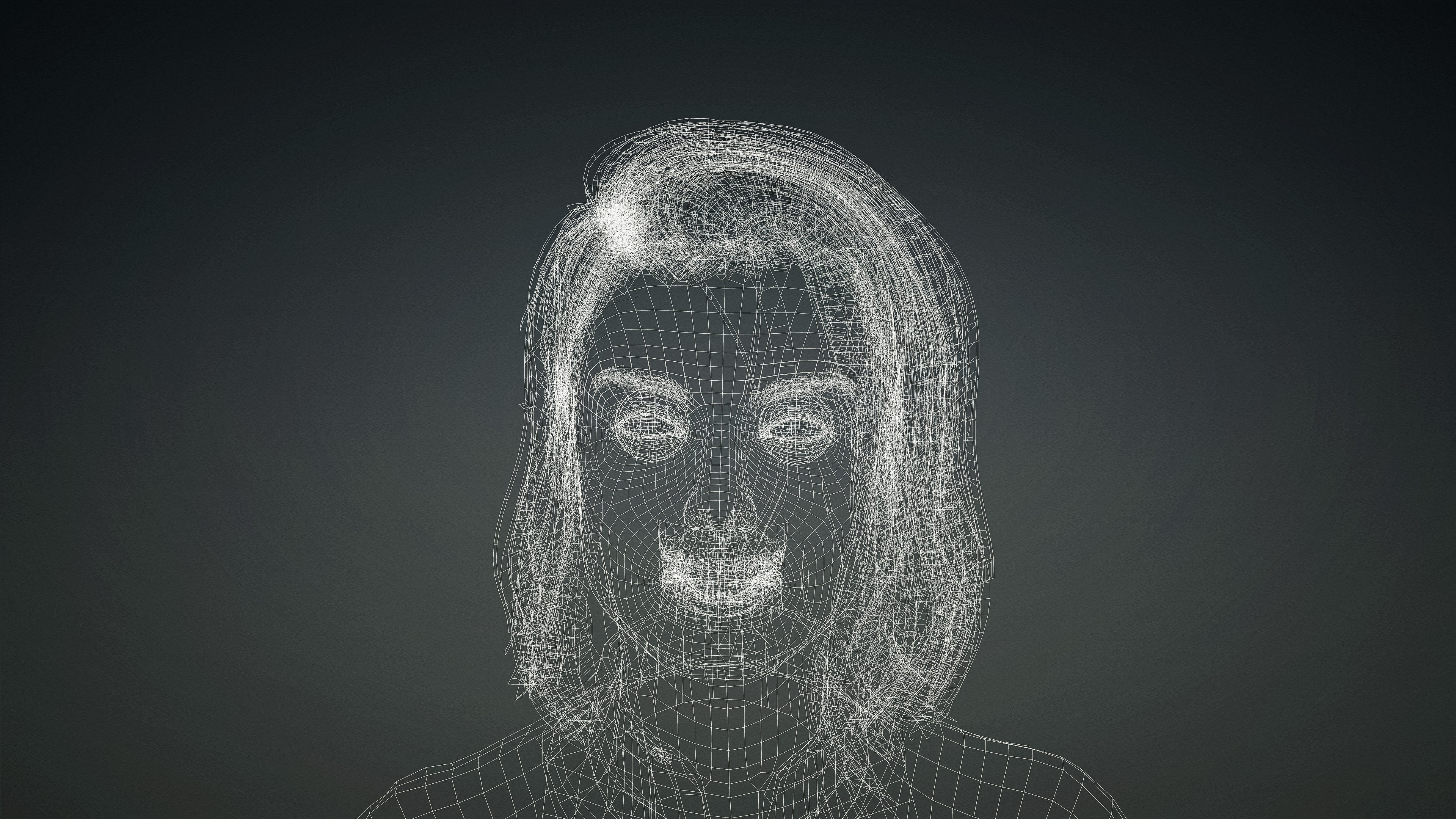 High Quality Realistic Female Casual Jeans and Shirt Low-poly 3D model_16