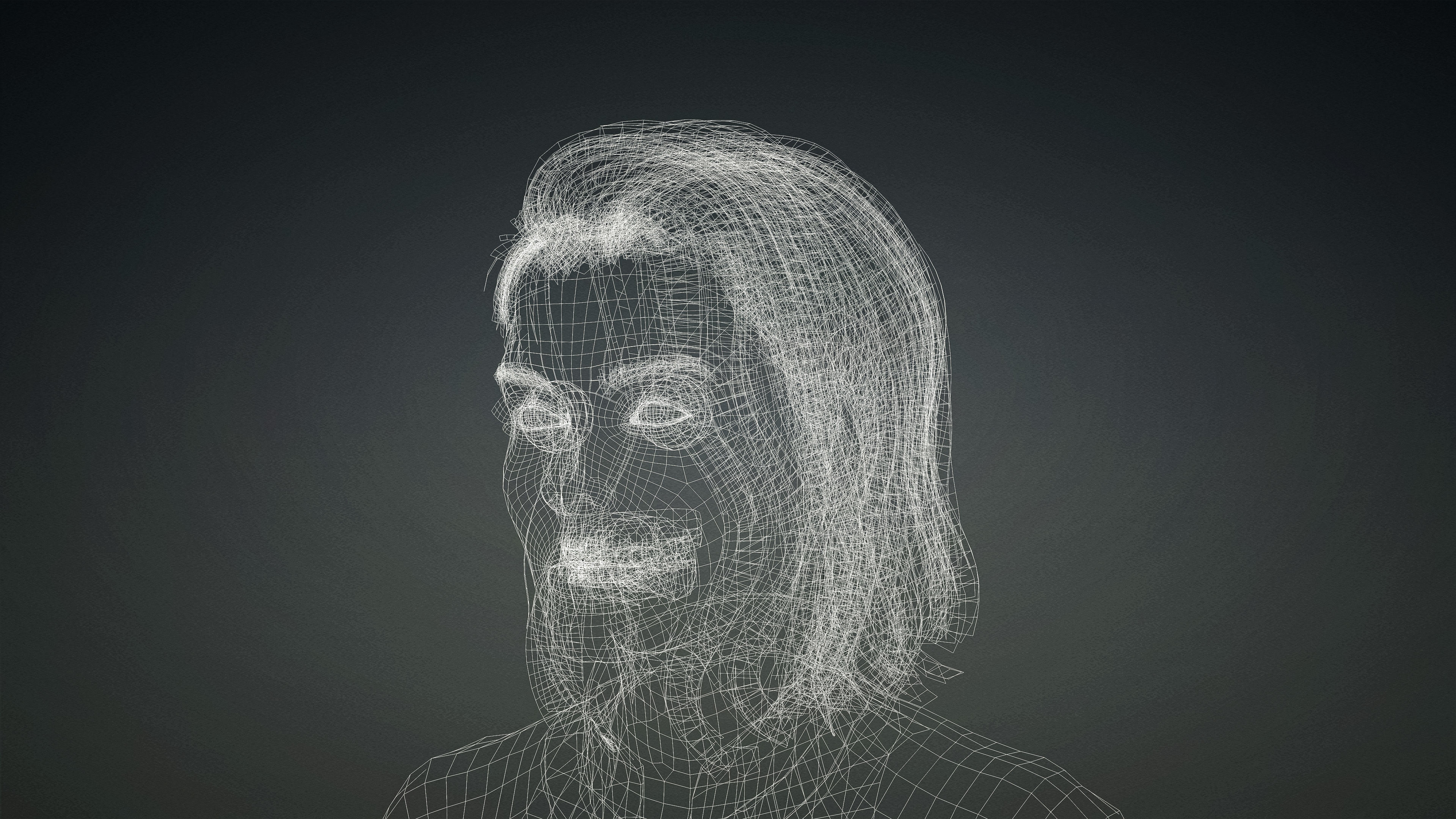 High Quality Realistic Female Casual Jeans and Shirt Low-poly 3D model_17