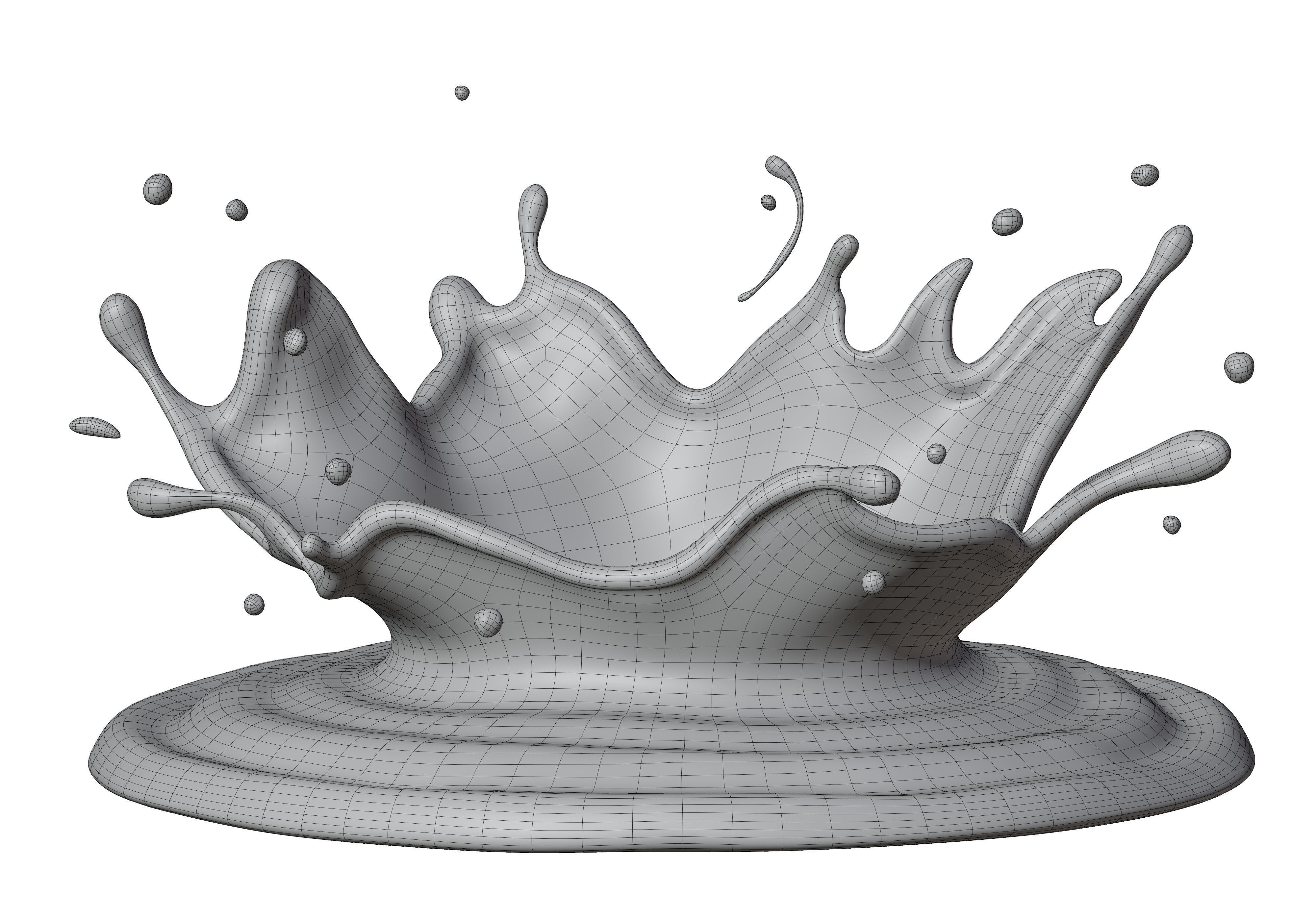 Milk Splash liquid 07 3D model_5