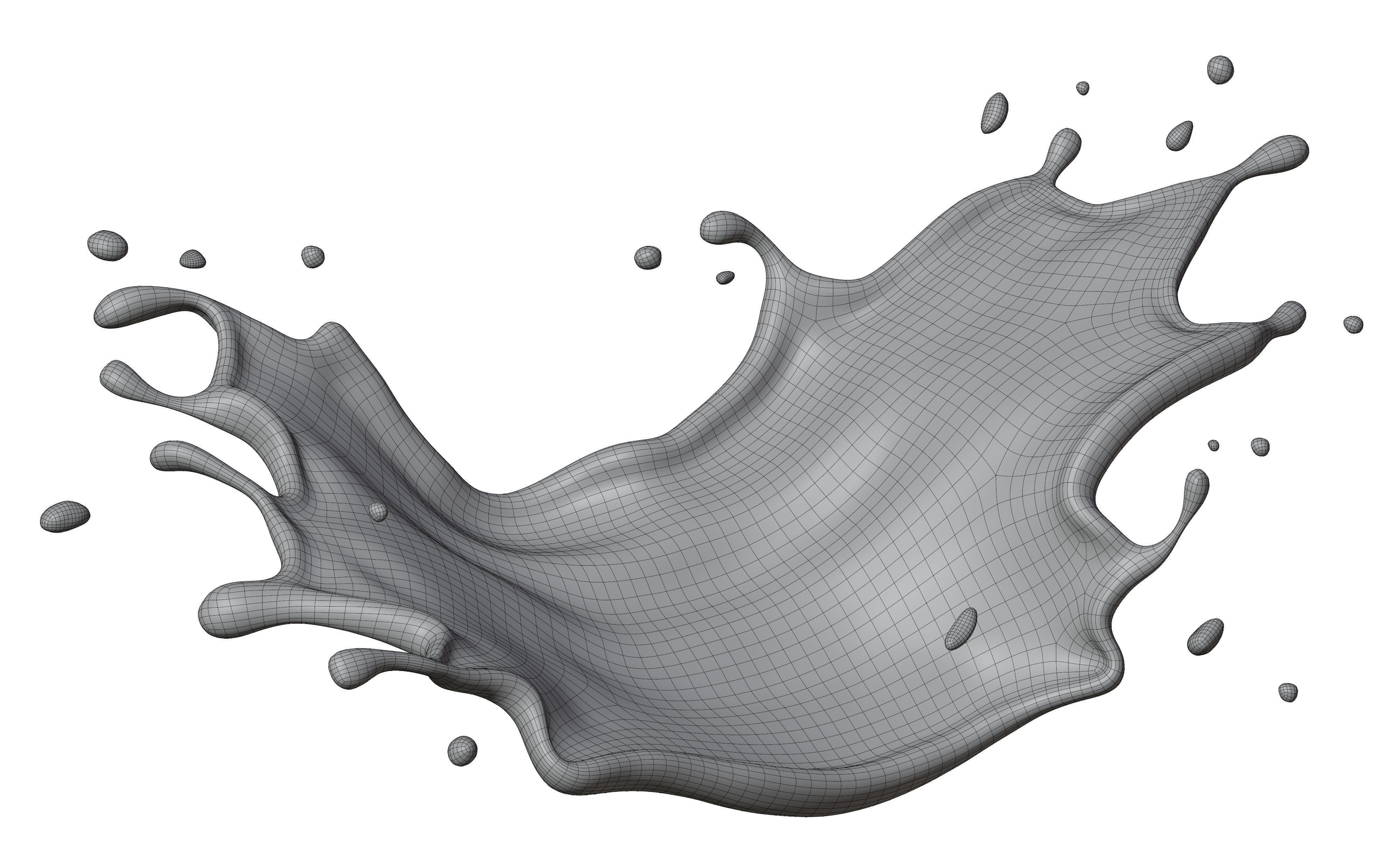 Milk Splash liquid 08 3D model_5