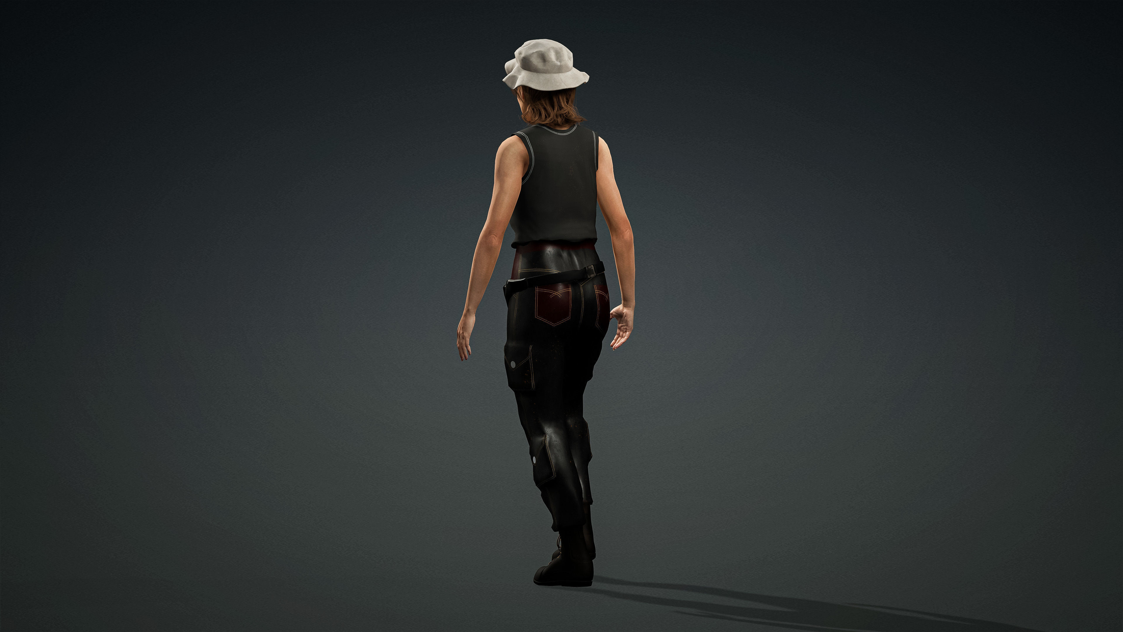 High Quality Realistic Female Tourist Cargo Low-poly 3D model_8