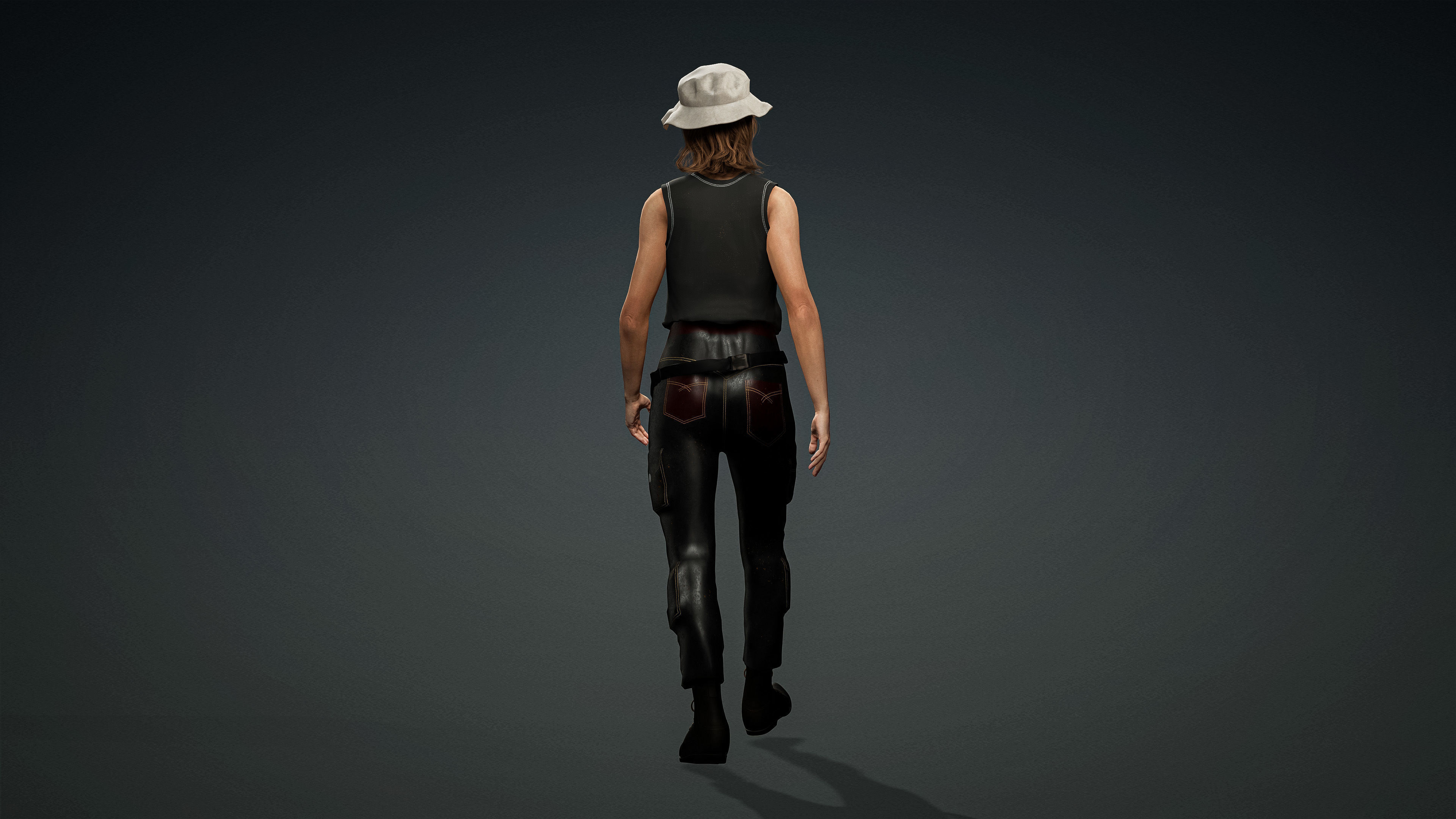 High Quality Realistic Female Tourist Cargo Low-poly 3D model_9