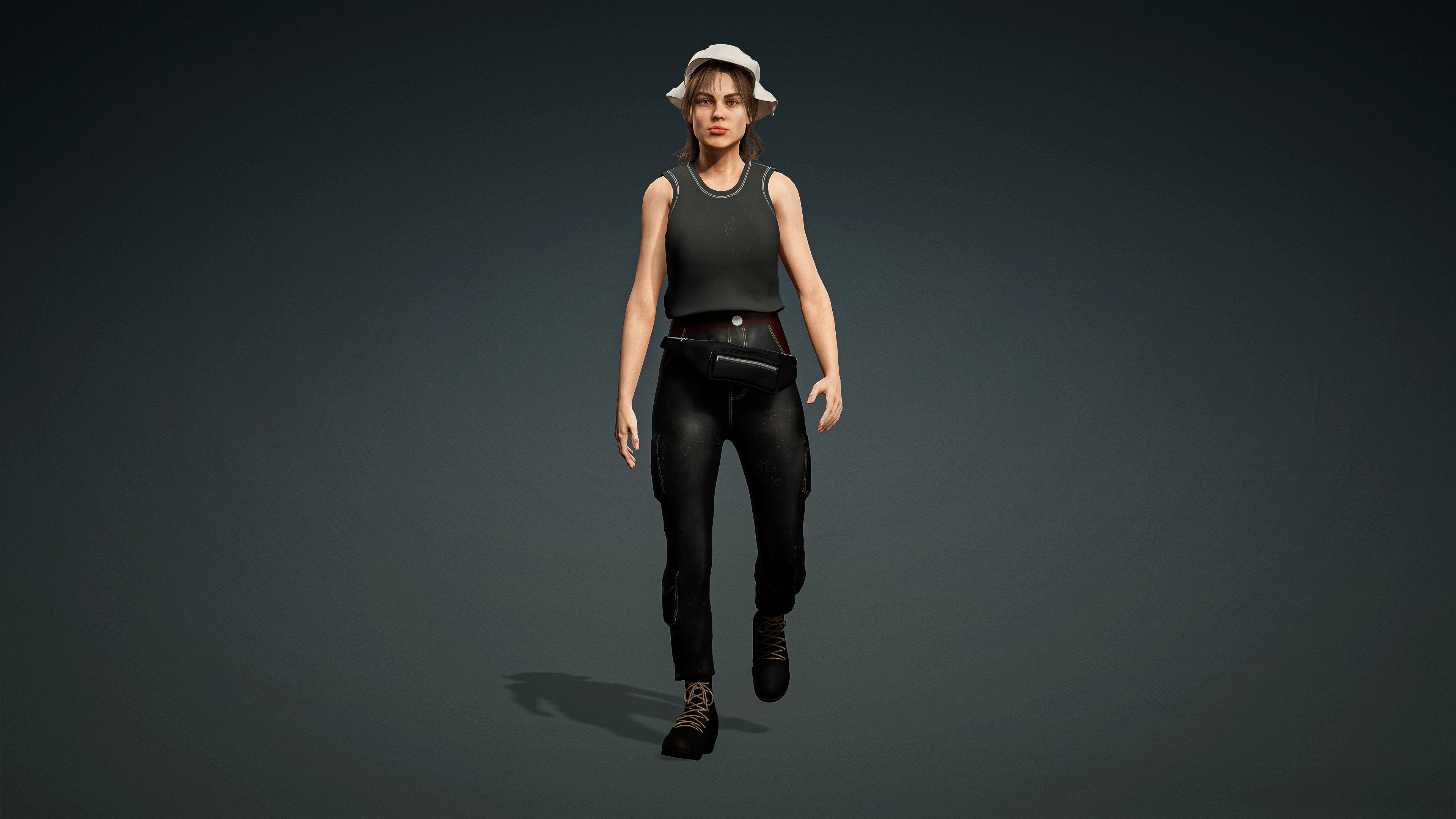 High Quality Realistic Female Tourist Cargo Low-poly 3D model_3
