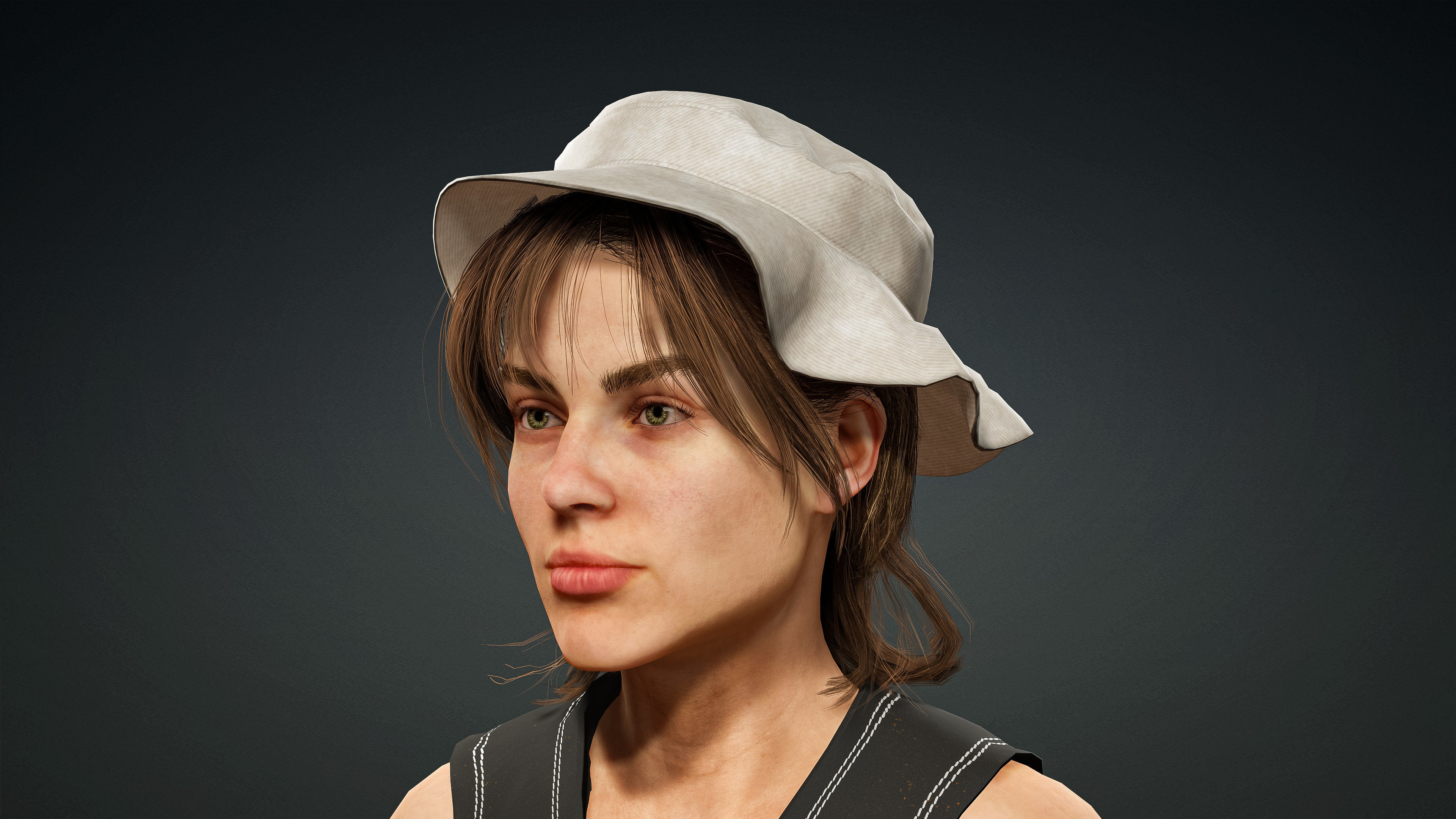 High Quality Realistic Female Tourist Cargo Low-poly 3D model_10