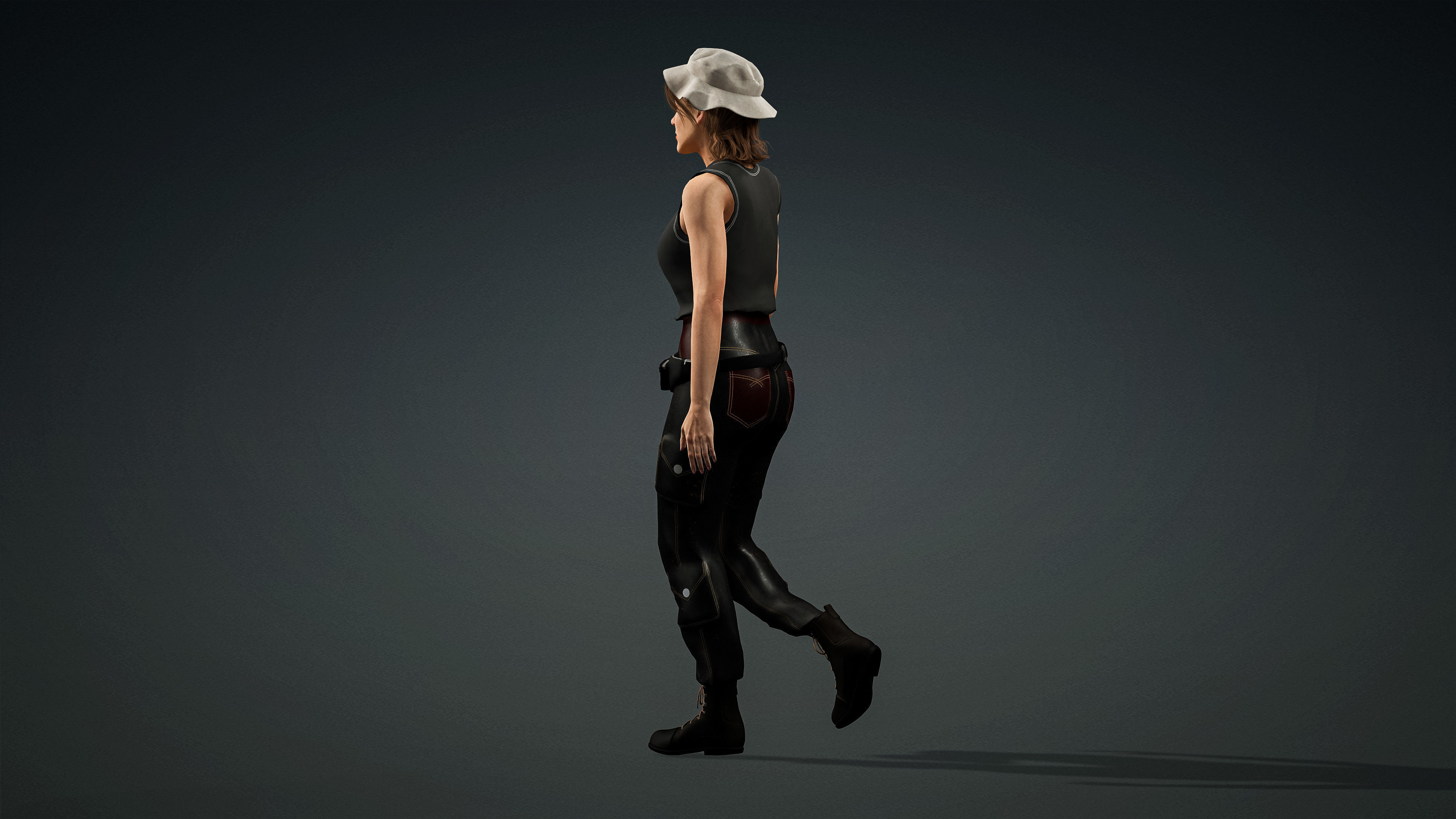 High Quality Realistic Female Tourist Cargo Low-poly 3D model_7