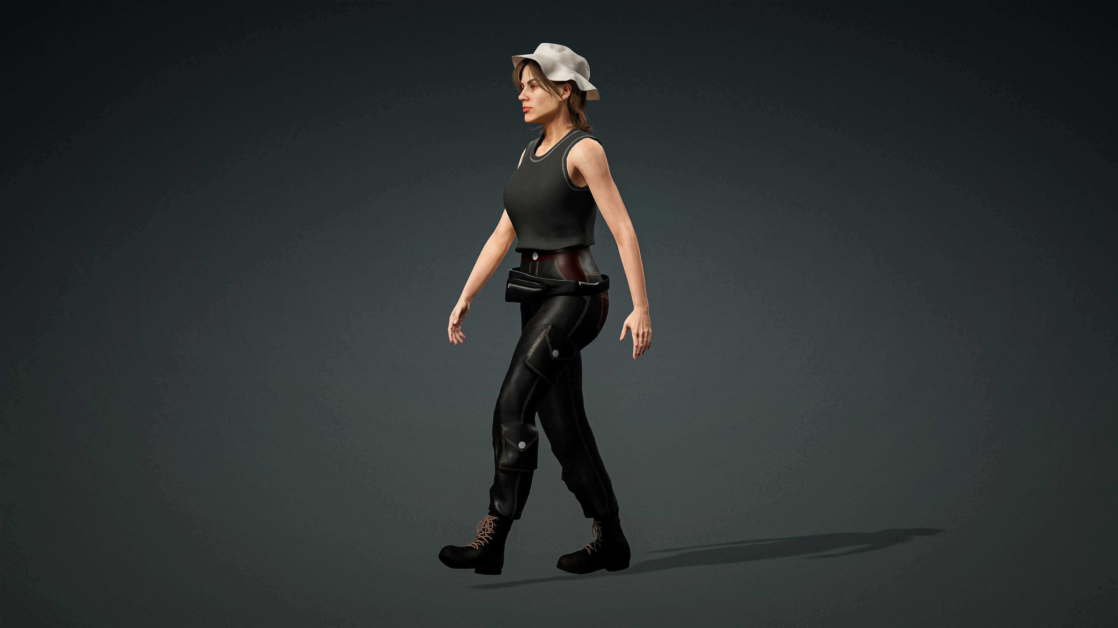 High Quality Realistic Female Tourist Cargo Low-poly 3D model_5