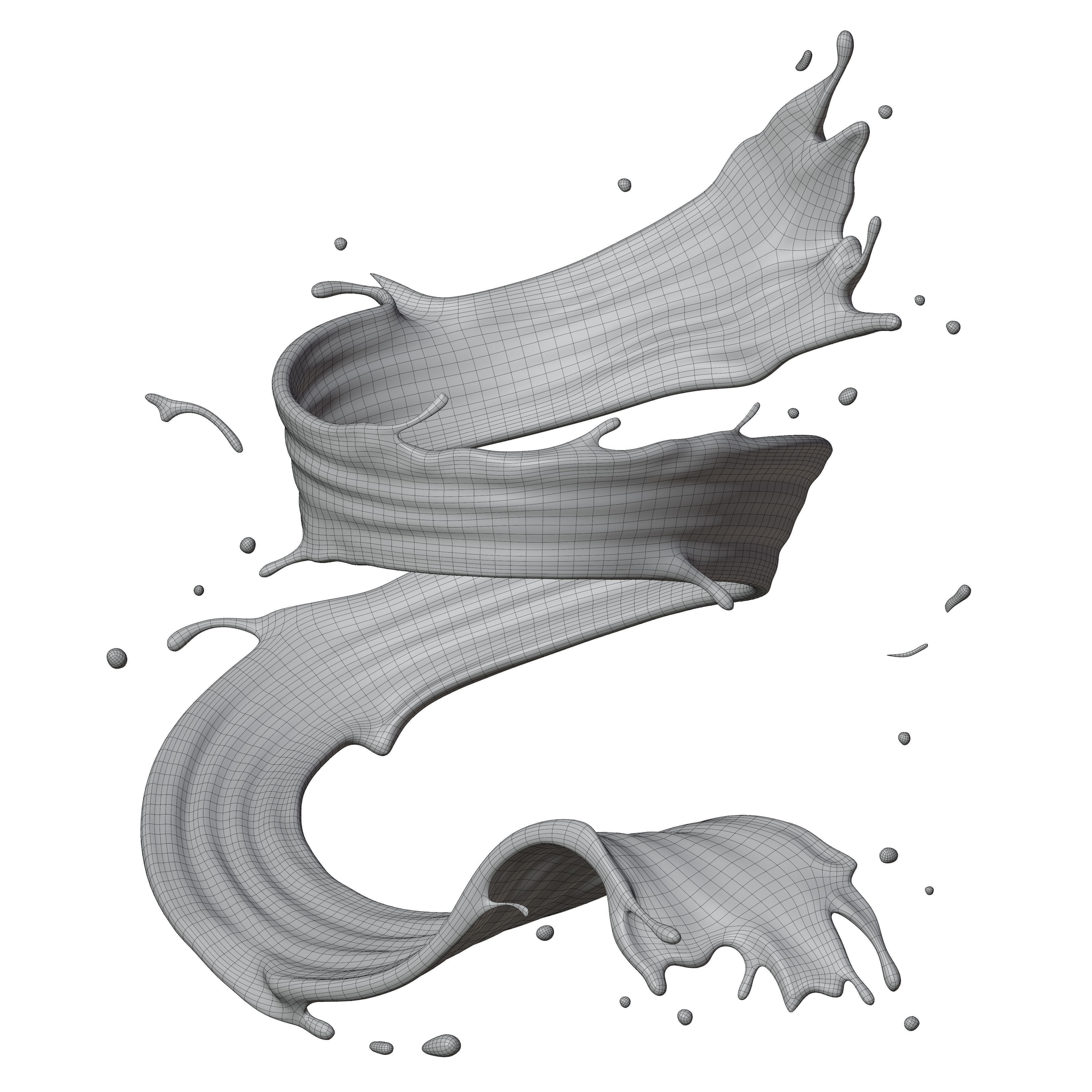Milk Splash liquid 09 3D model_5